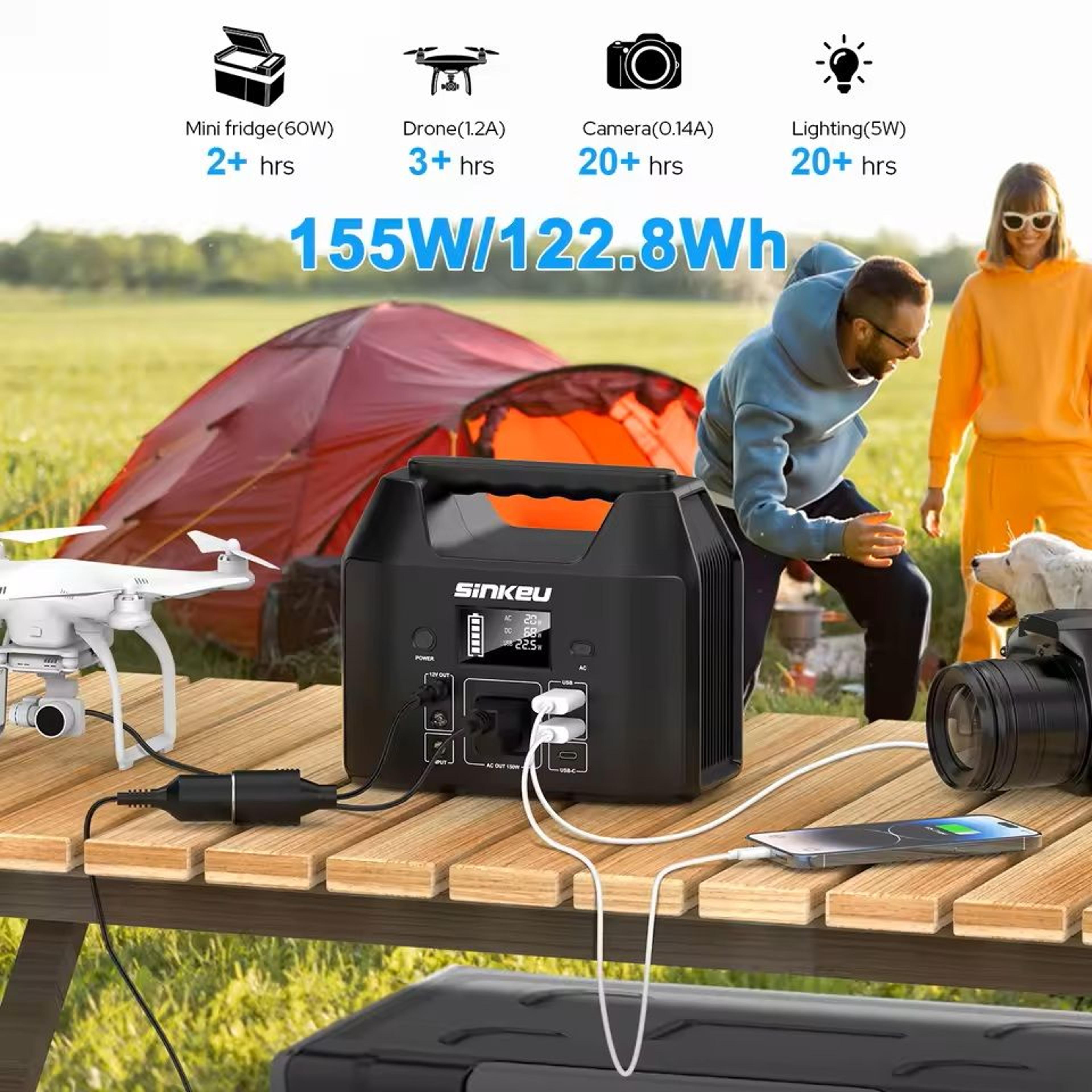 150W Portable Power Station With AC Outlet And LED Flashlight 5