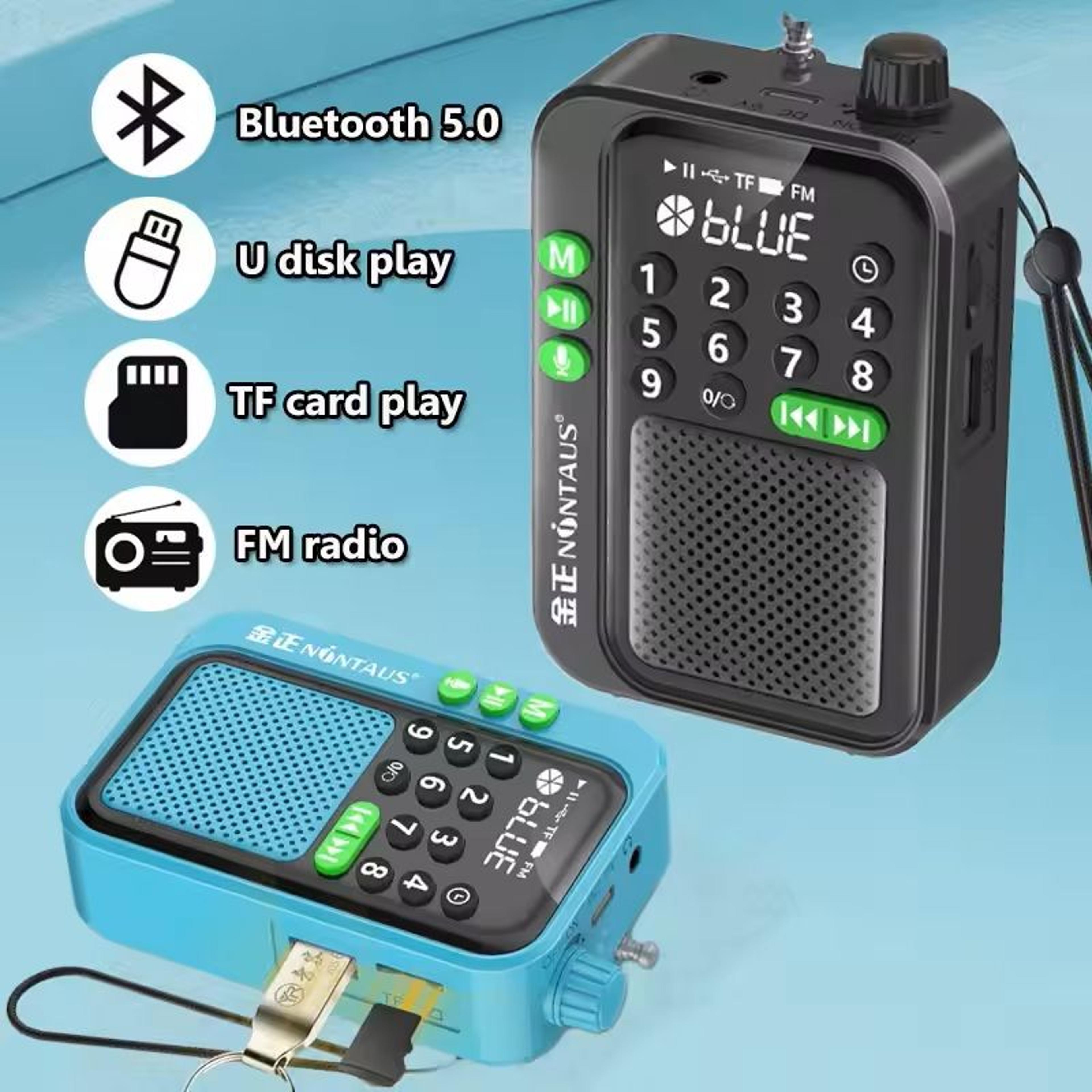 Mini Portable FM Radio With Bluetooth Speaker And MP3 Music Playback 1