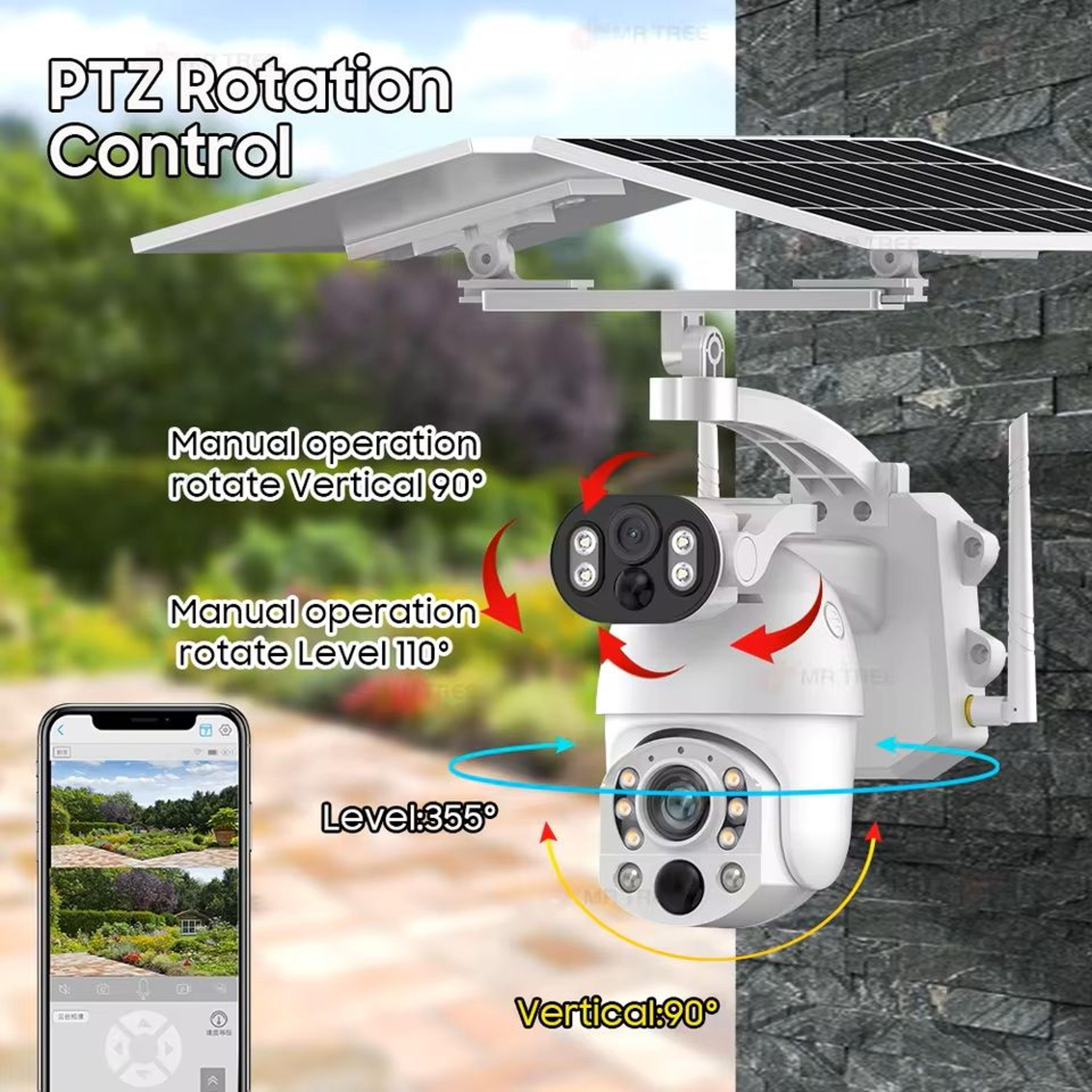 4K Dual Screen Solar PTZ Security Camera With 50X Zoom And Motion Tracking 5