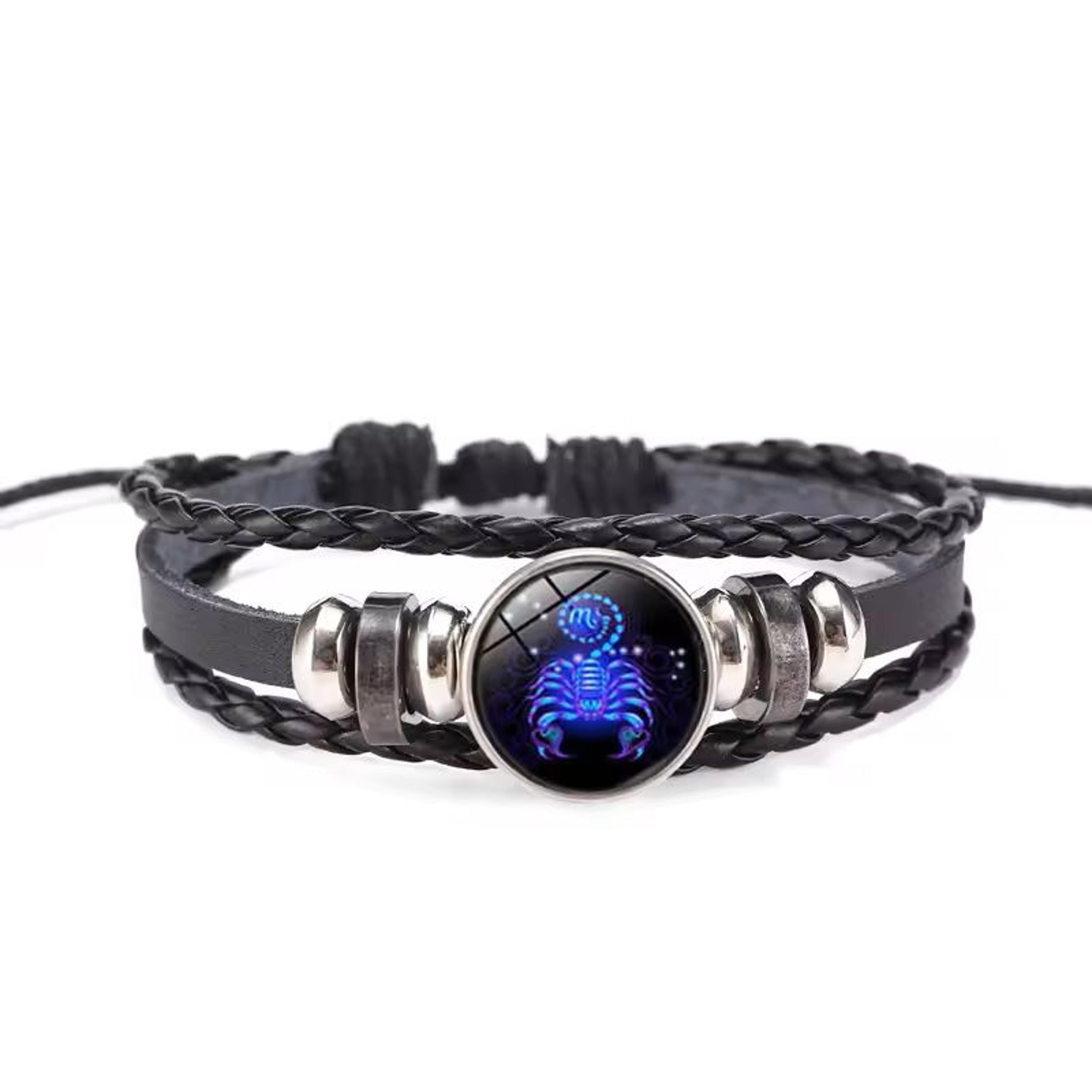 Zodiac Sign Glow Leather Bracelet Multilayer Gift 14