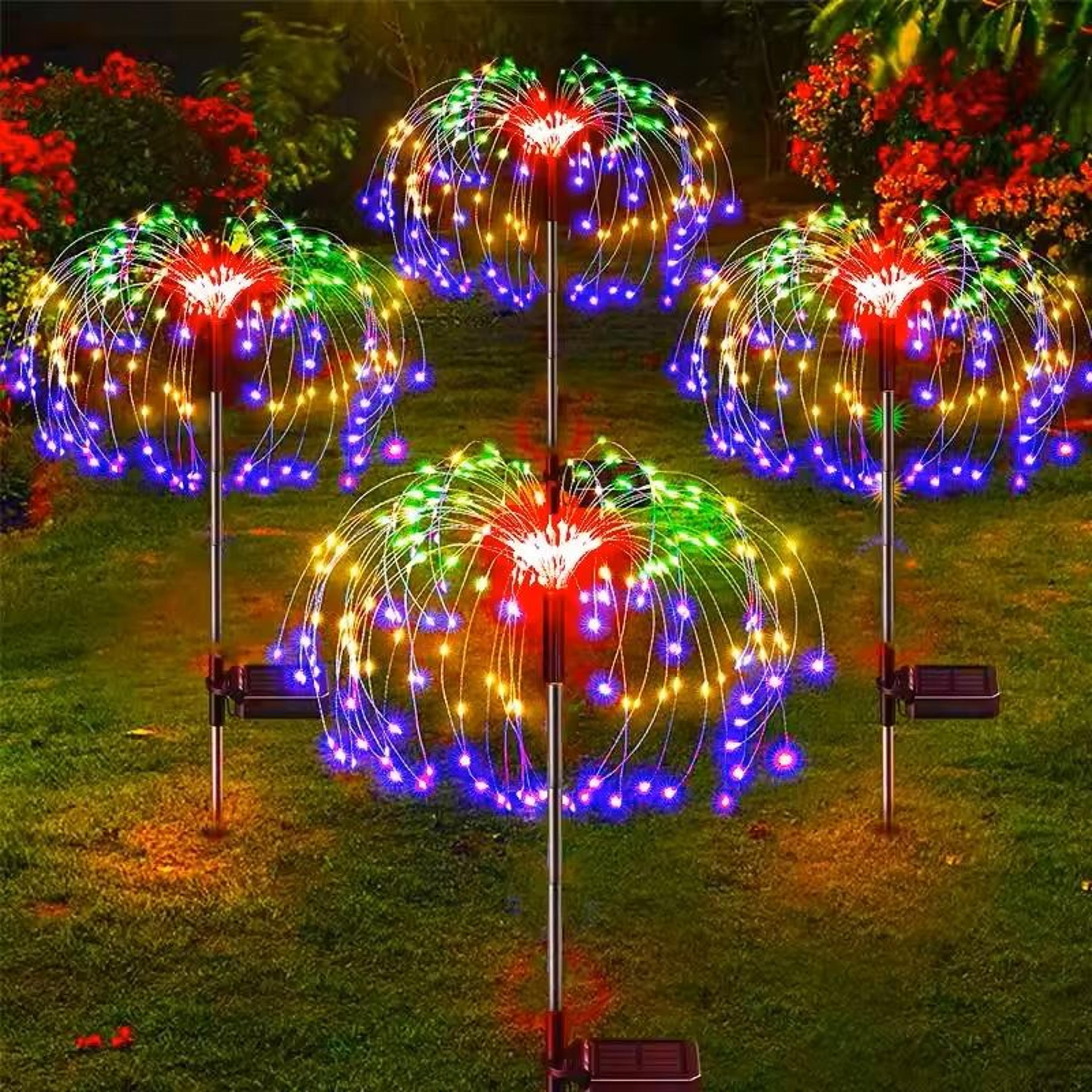 LED Solar Firework Lights Waterproof Garden Decor 0