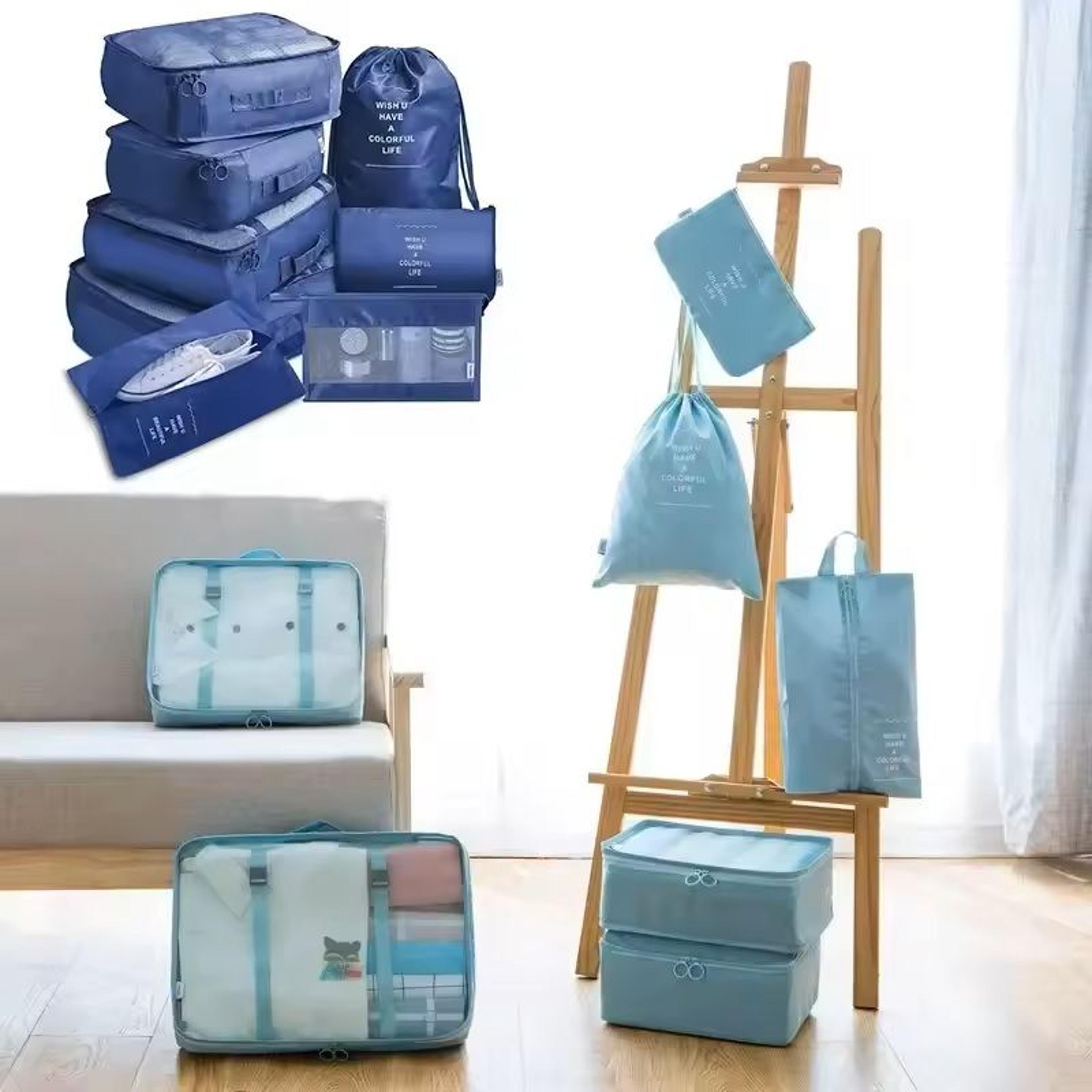 7 Piece Travel Packing Cubes Set With Shoe Bag And Pouches 4
