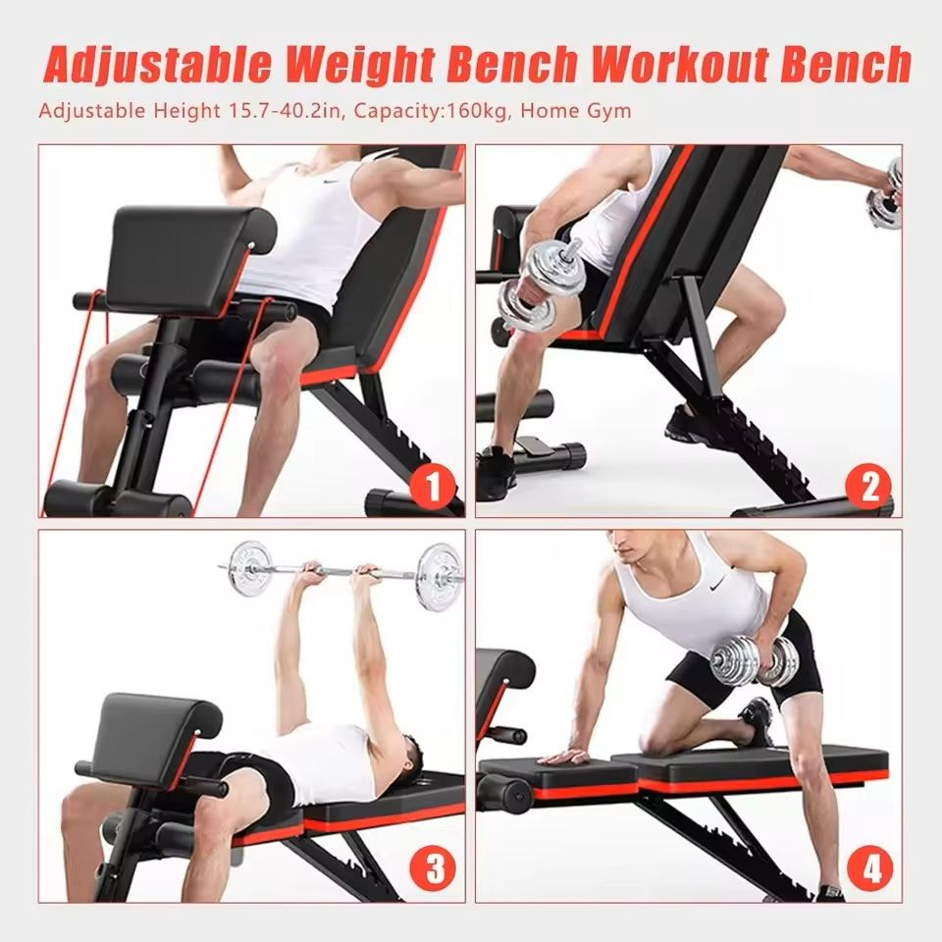 Adjustable Weight Bench Incline Decline Foldable Strength Training Bench 2