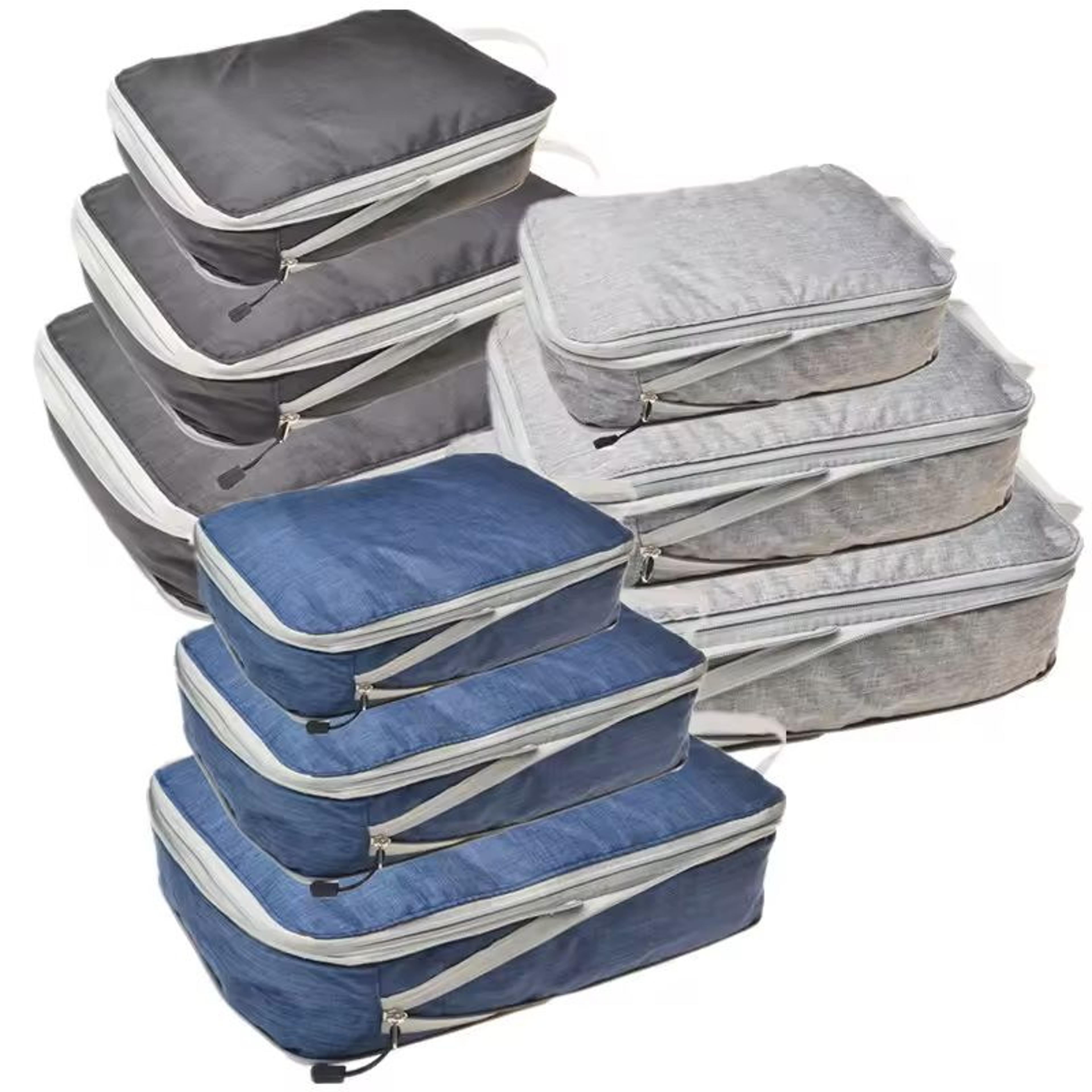 3Piece Compressible Packing Cube Set Waterproof Travel Organizer Bags 0