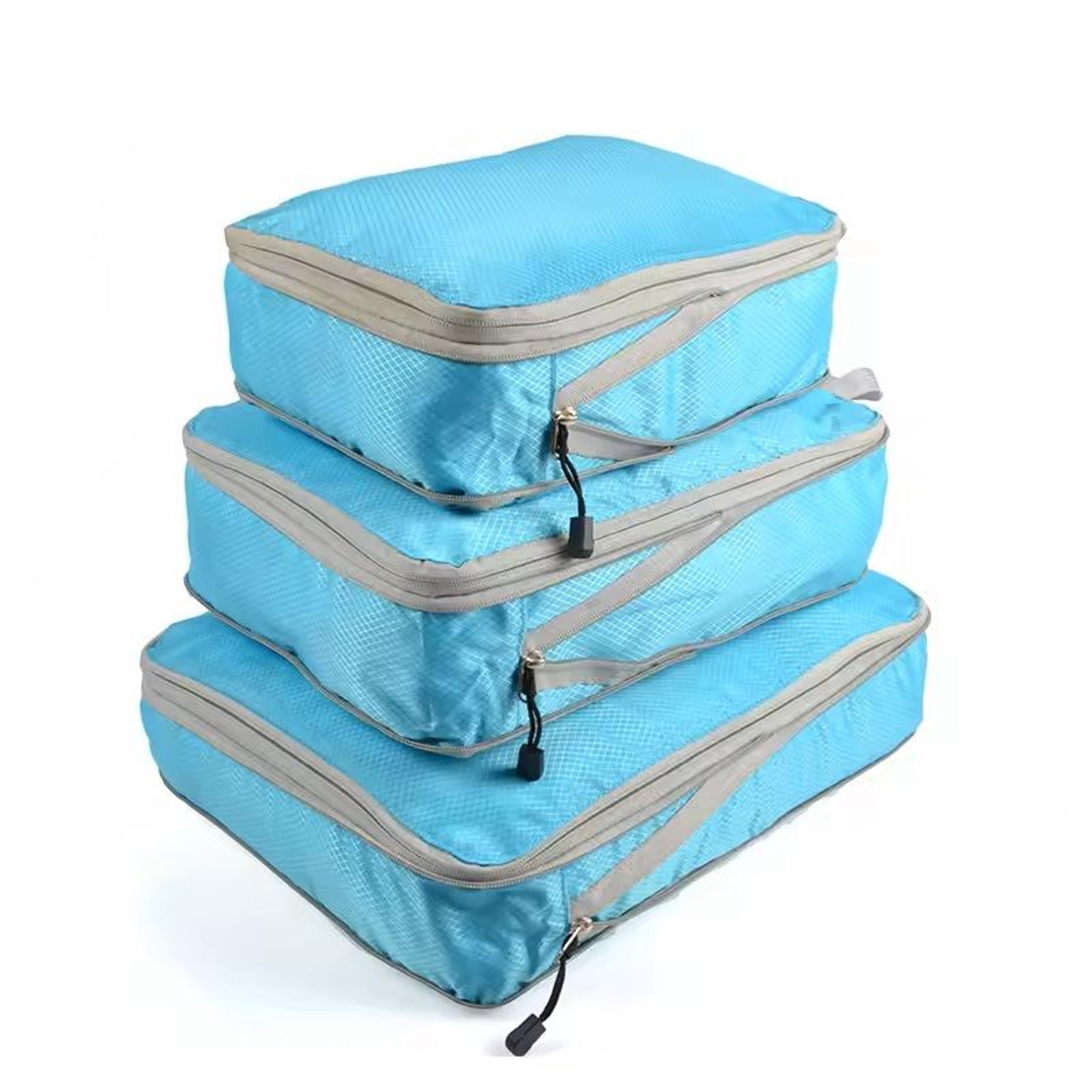 3Piece Compressible Packing Cube Set Waterproof Travel Organizer Bags 6