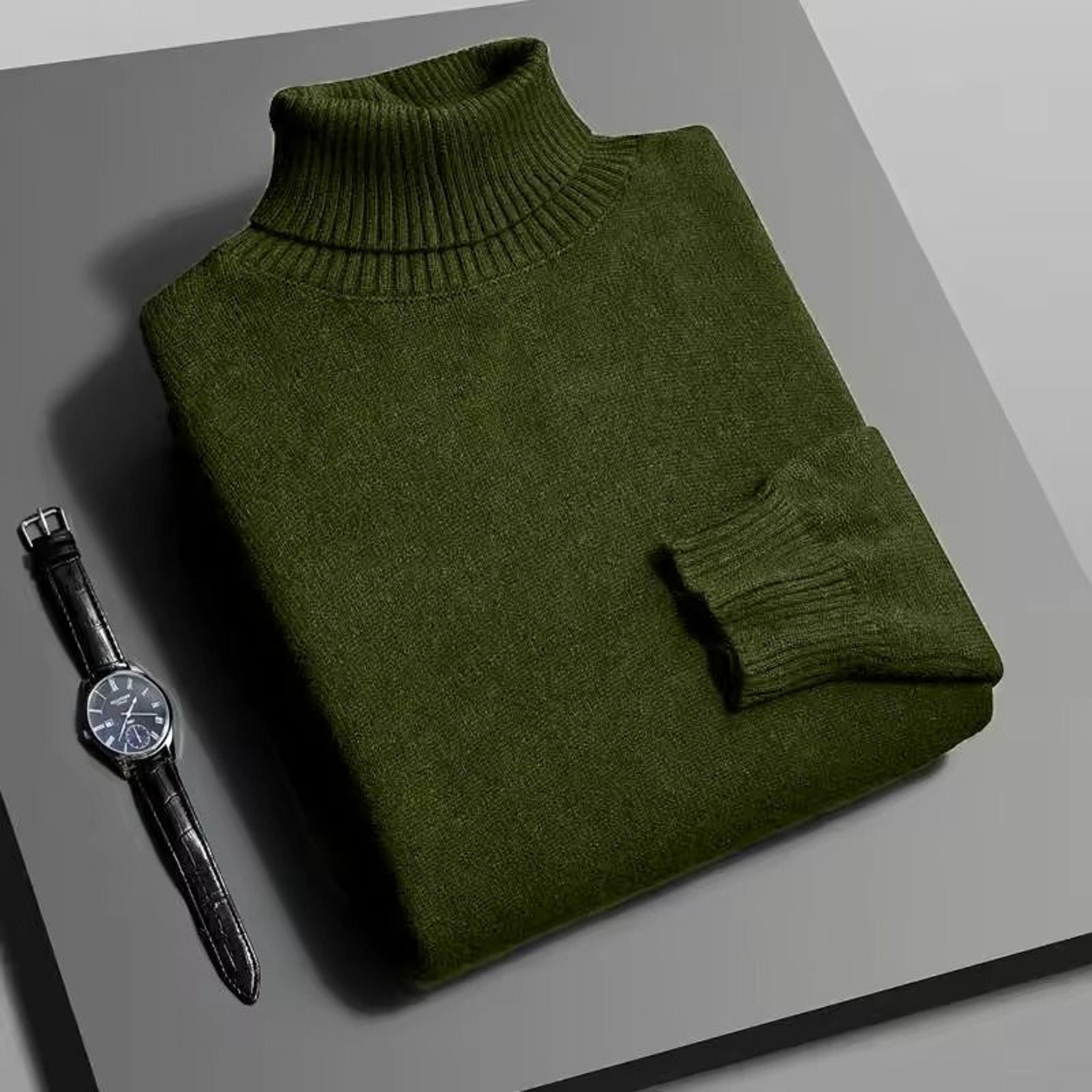 Mens Slim Fit Knitted Turtleneck Sweater With Long Sleeves And AntiPilling Fabric 5