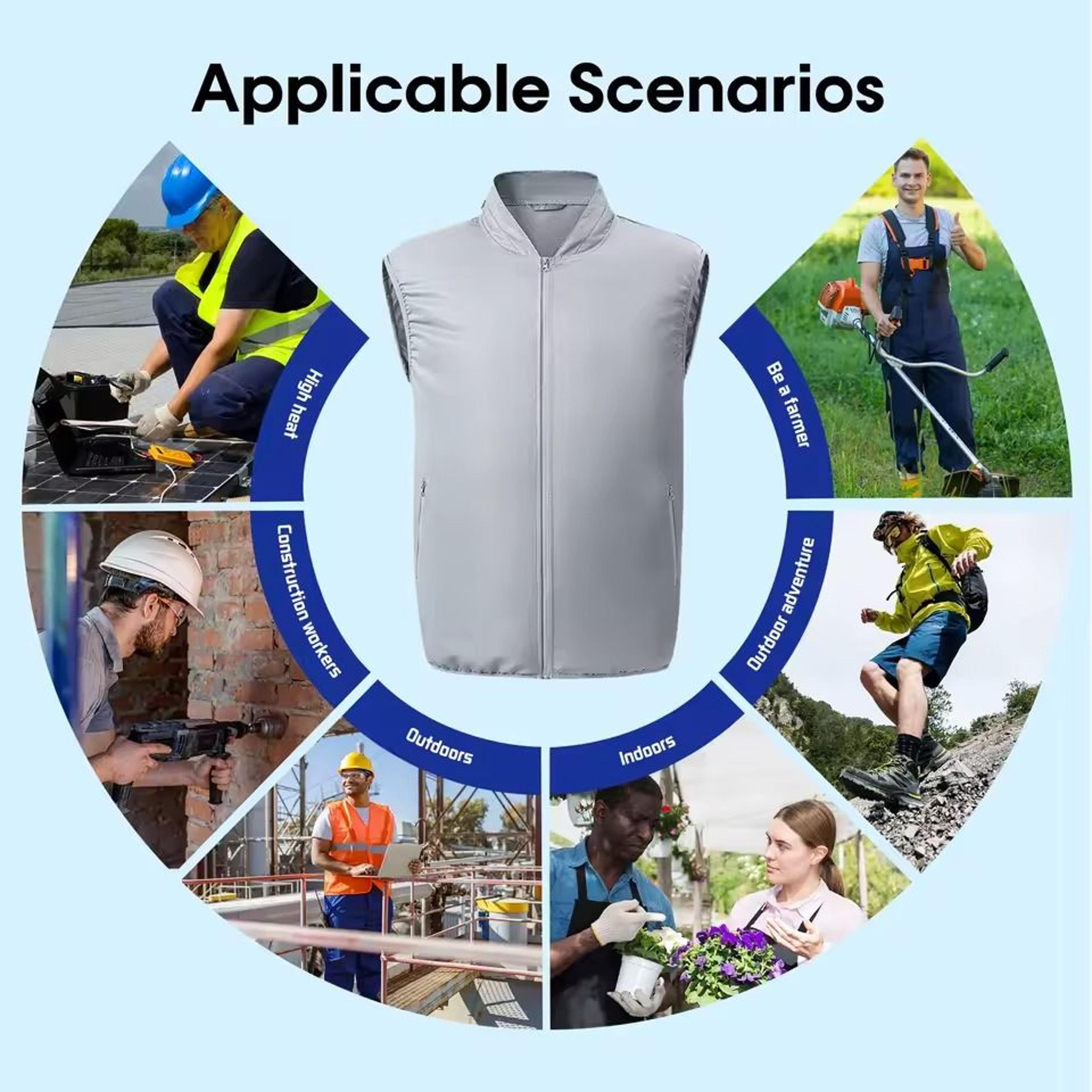Rechargeable Electric Cooling Fan Vest For Outdoor Work And Hiking 5