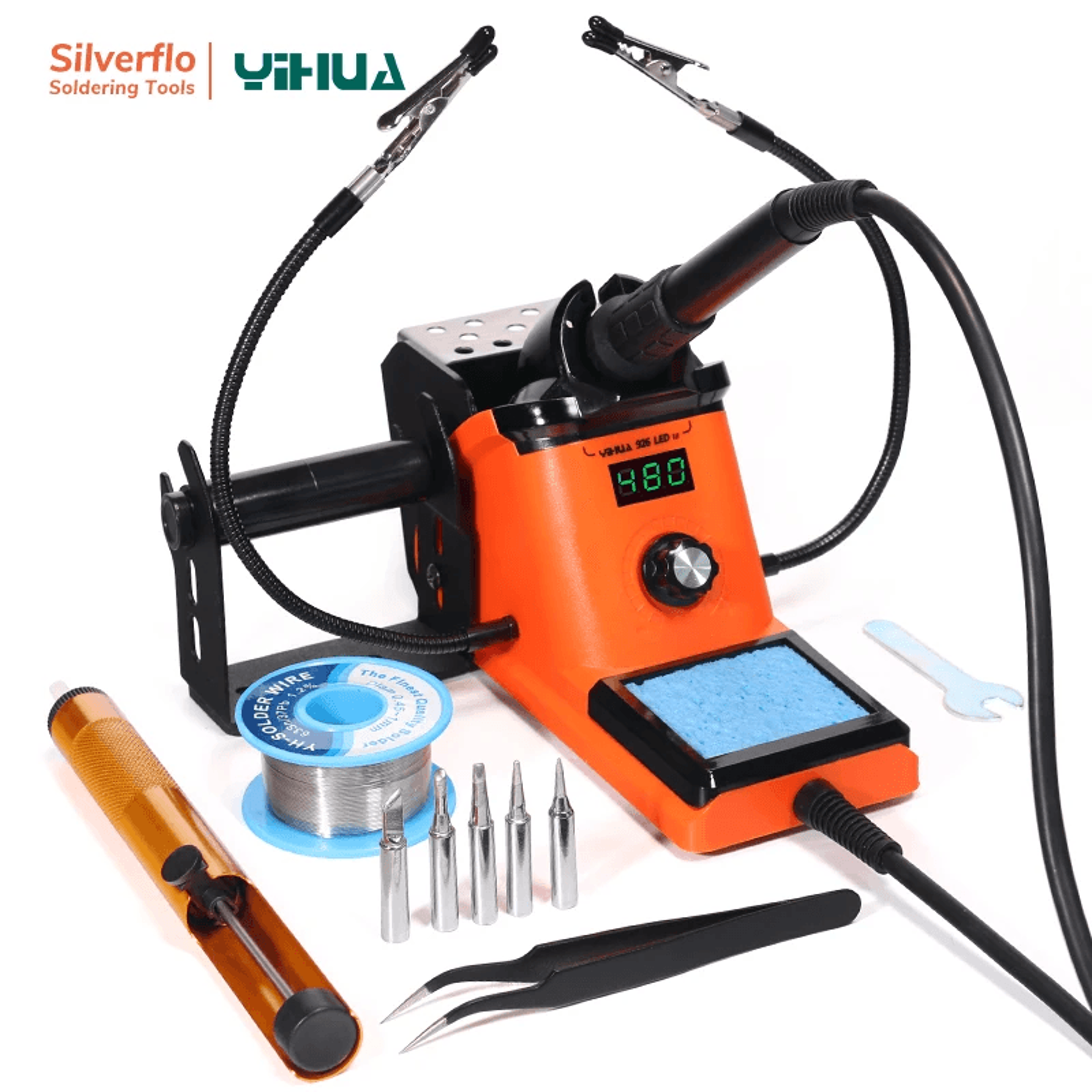 Digital Soldering Iron Kit With LED Display And Helping Hands 7