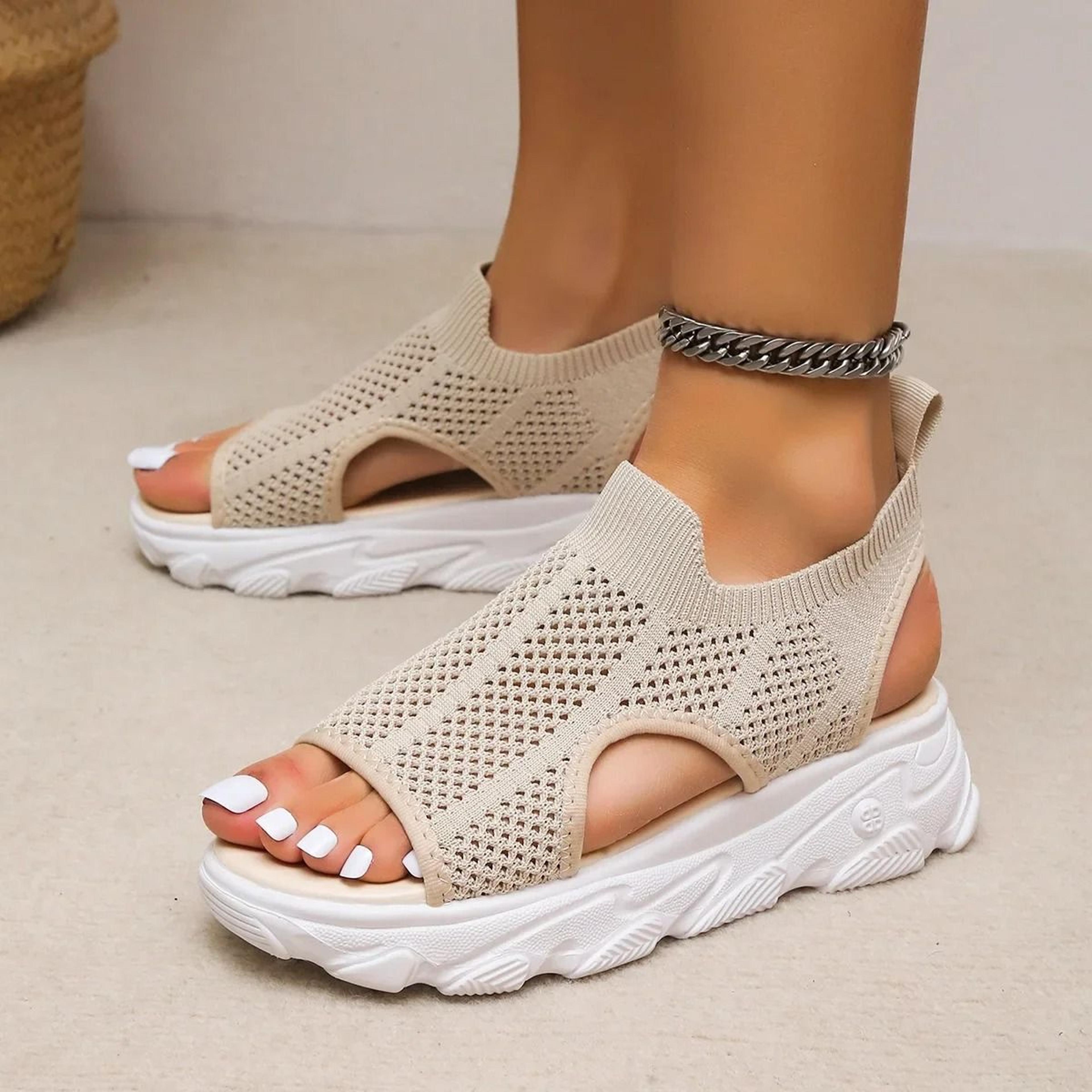 womens mesh hollow platform sandals for summer comfort
