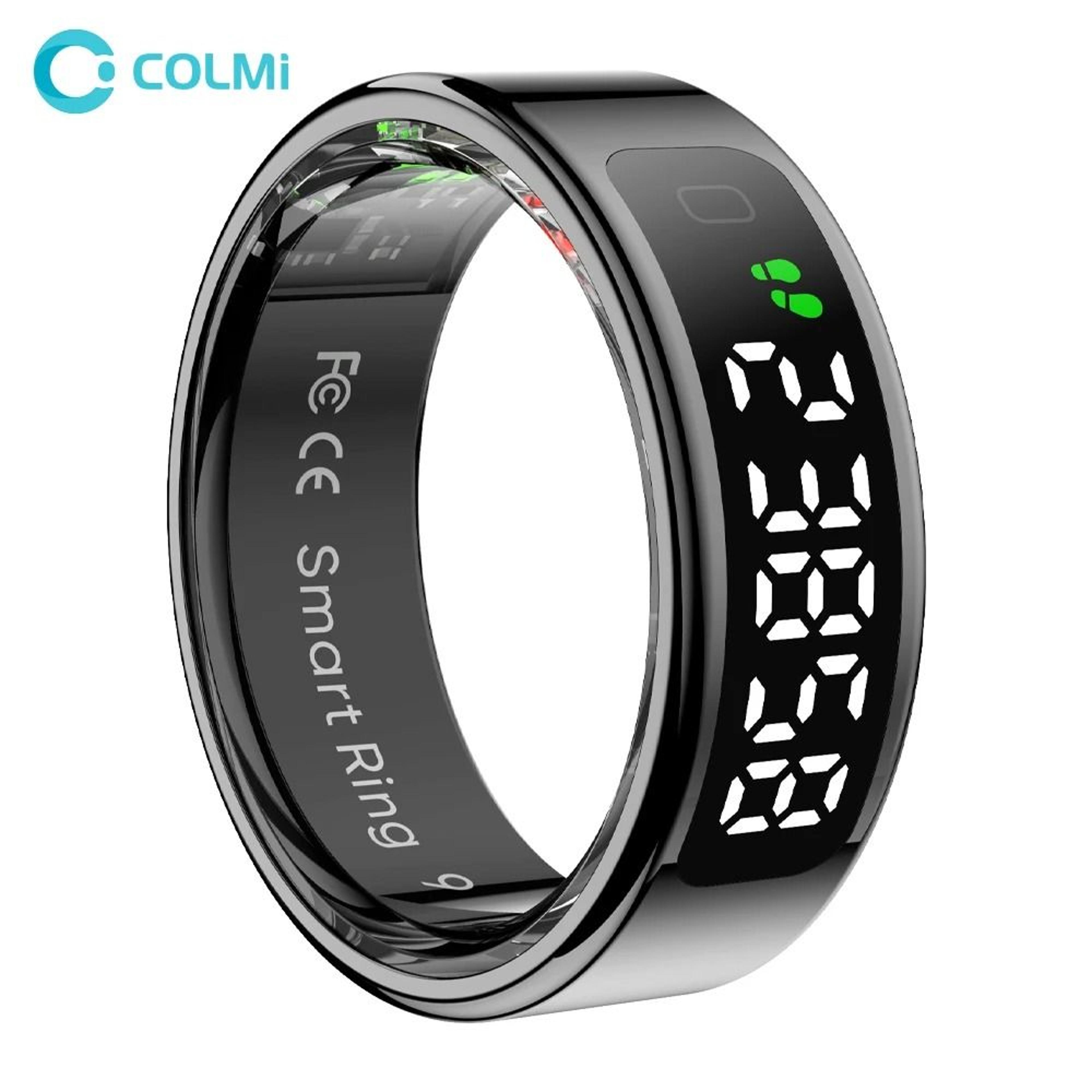 smart touch health ring with display and wireless charging