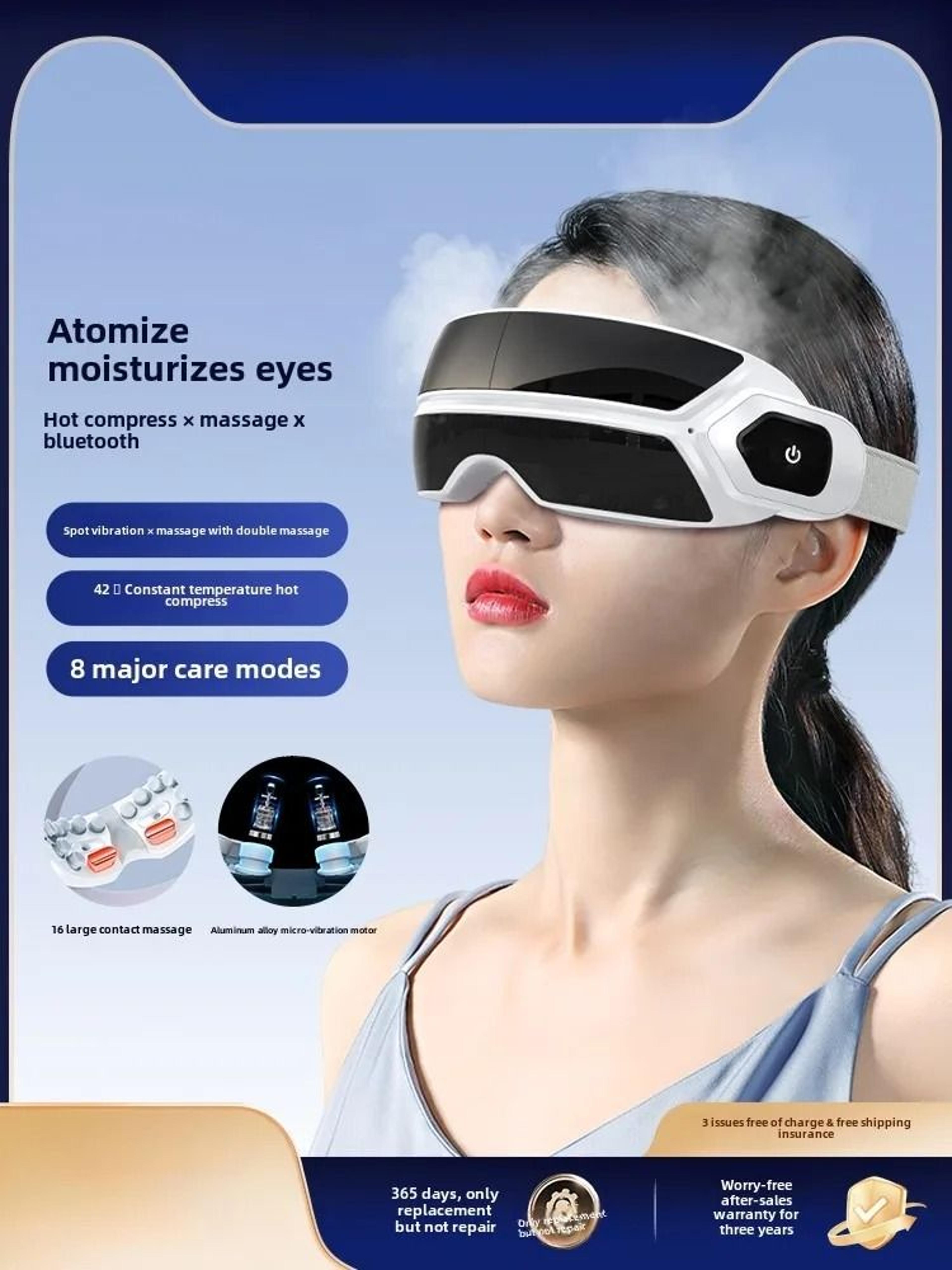 smart steam eye massager with bluetooth and bone conduction music