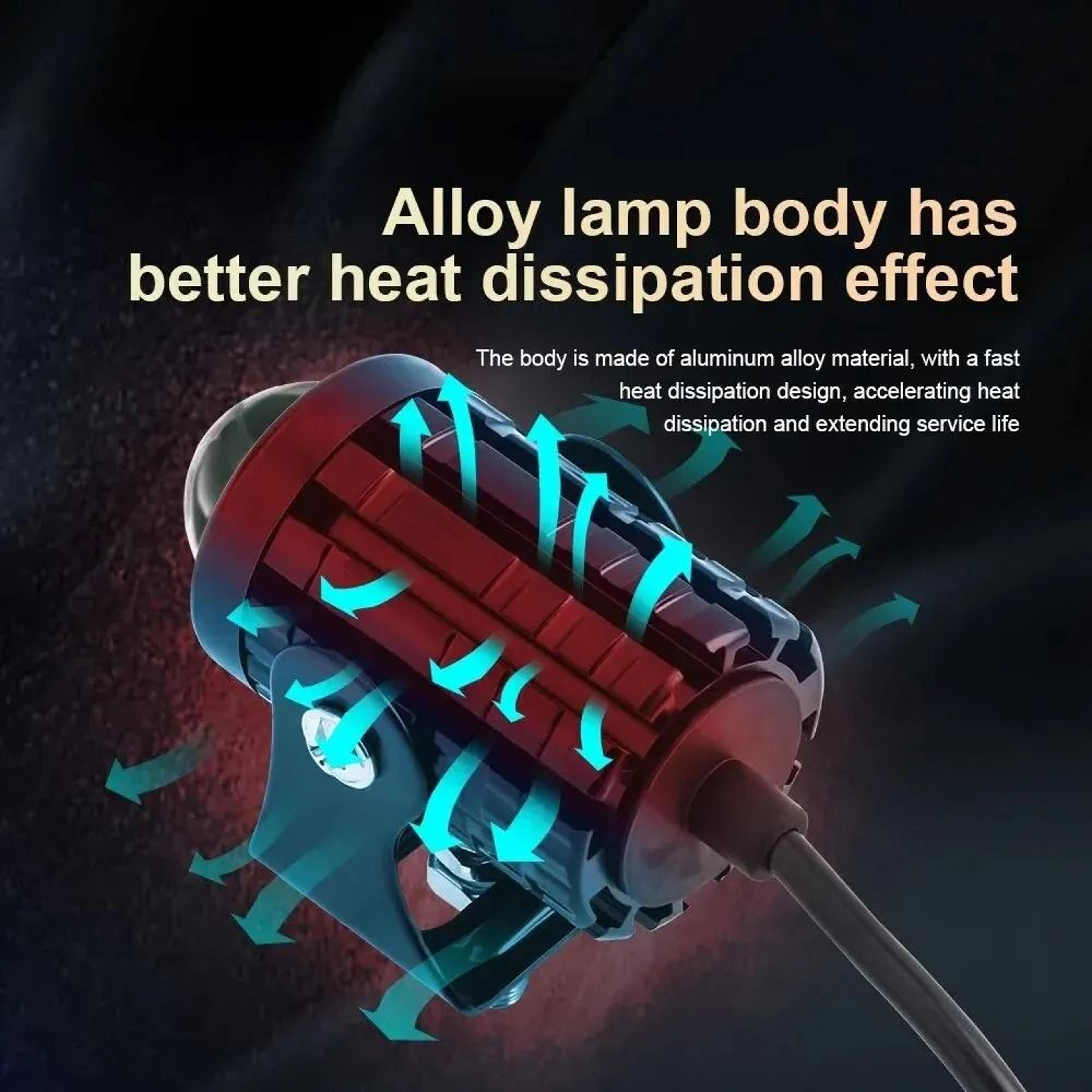 DualColor LED Motorcycle Headlight With Projector Lens  Auxiliary Fog And Driving Lamp 3