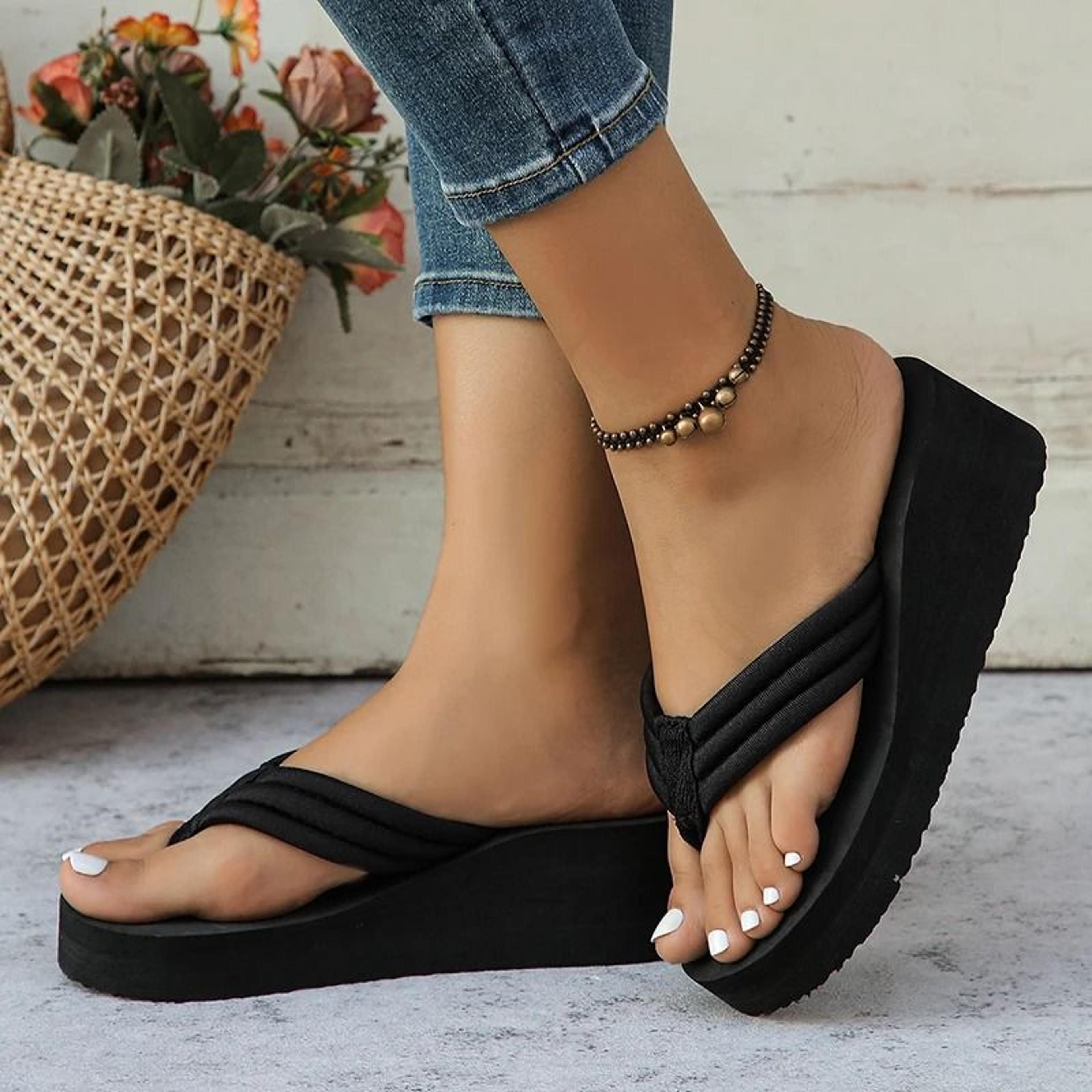 Lightweight Wedge Flip Flops For Women  Summer Platform Beach Slides 2