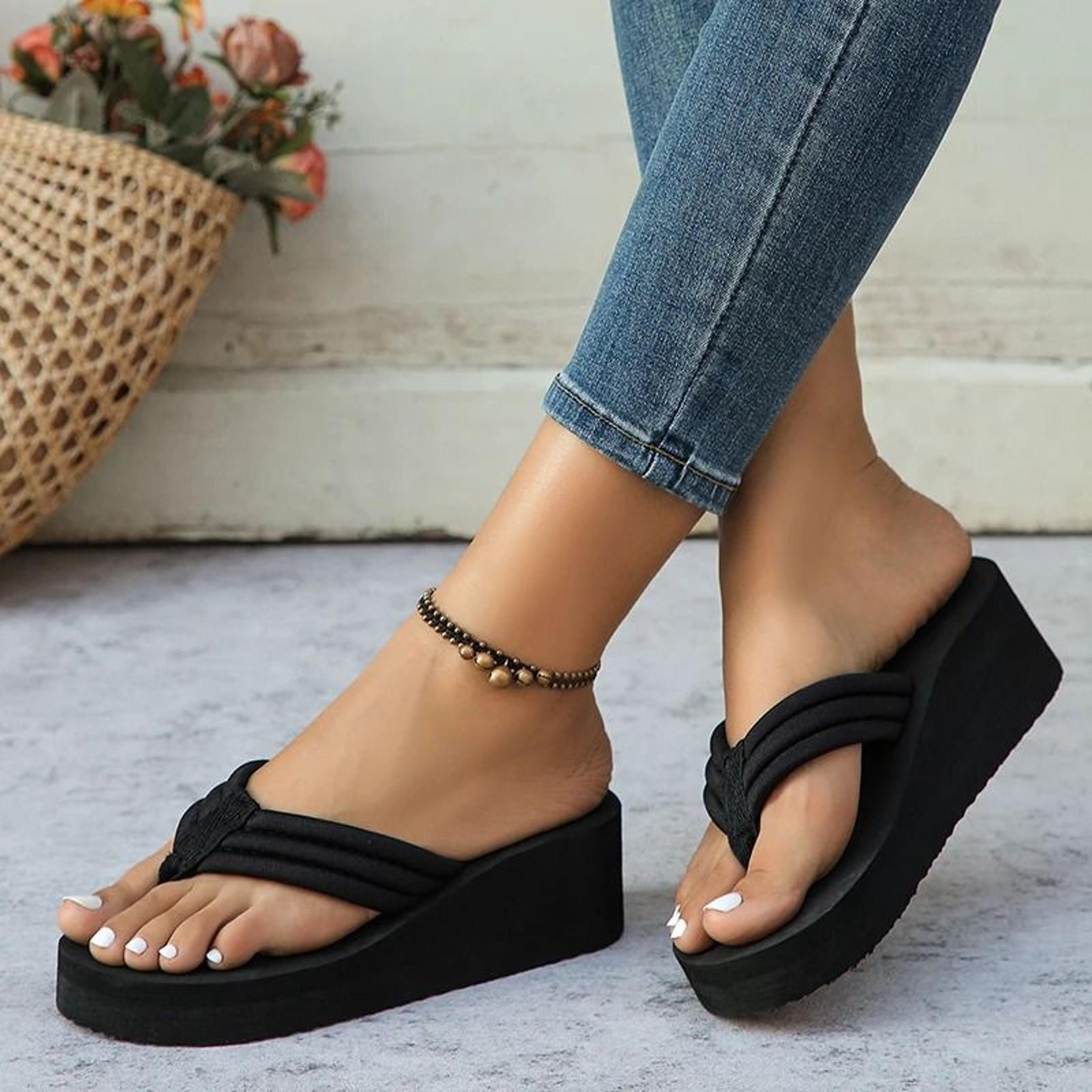 Lightweight Wedge Flip Flops For Women  Summer Platform Beach Slides 3