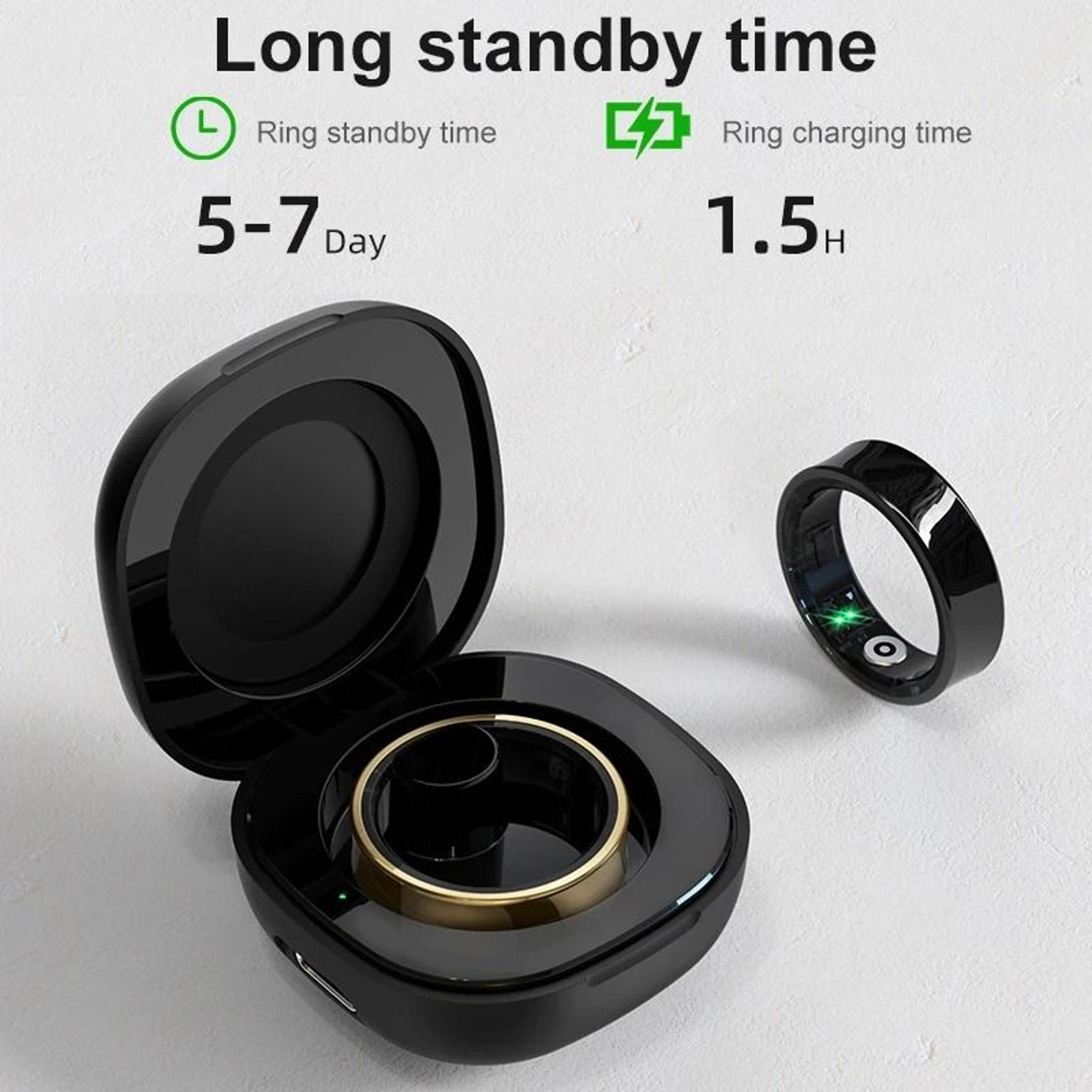 Smart Health Ring With Charging Case And Waterproof Design For IOS And Android 6