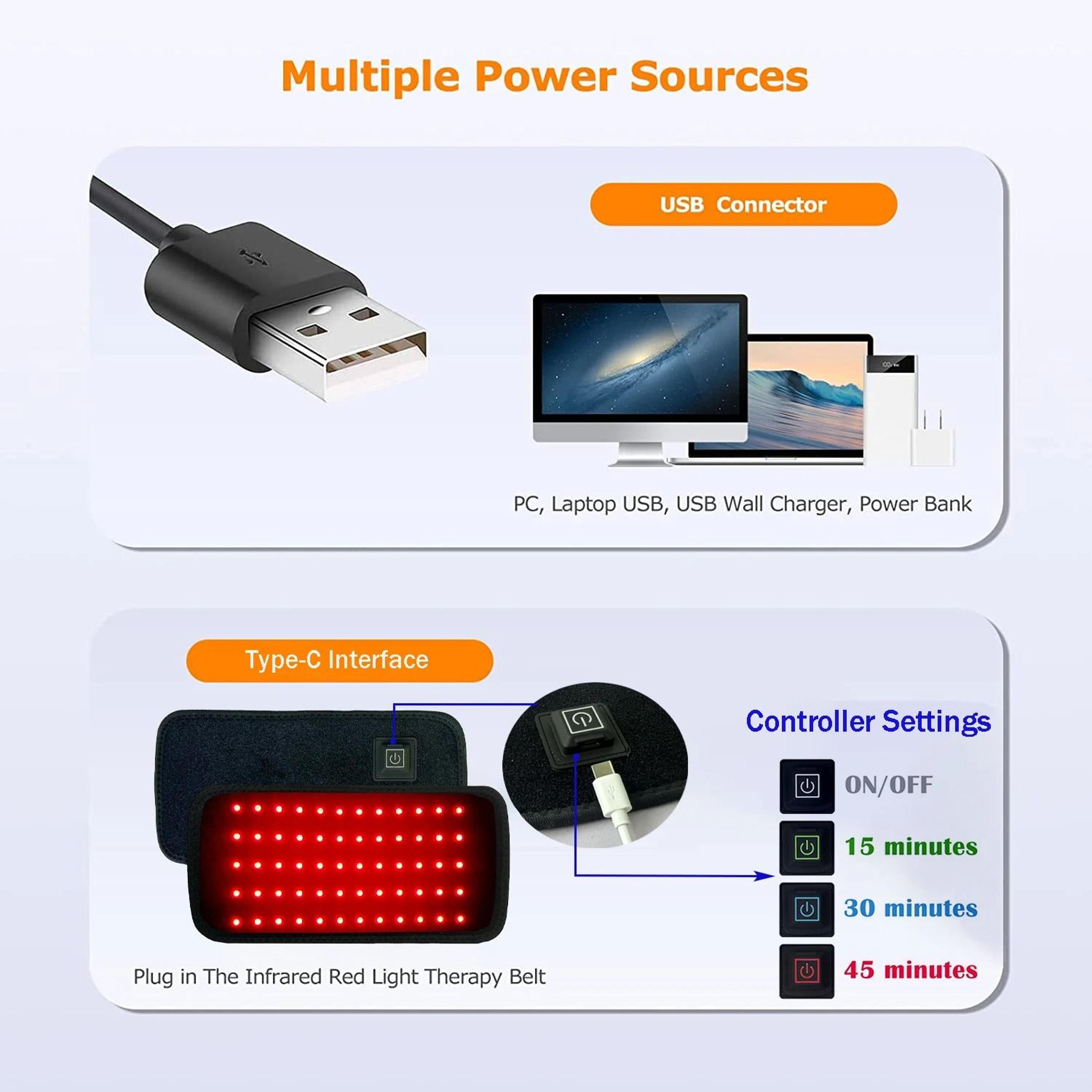 Red And Infrared Light Therapy Belt With 60 LEDs For Slimming And Pain Relief 2