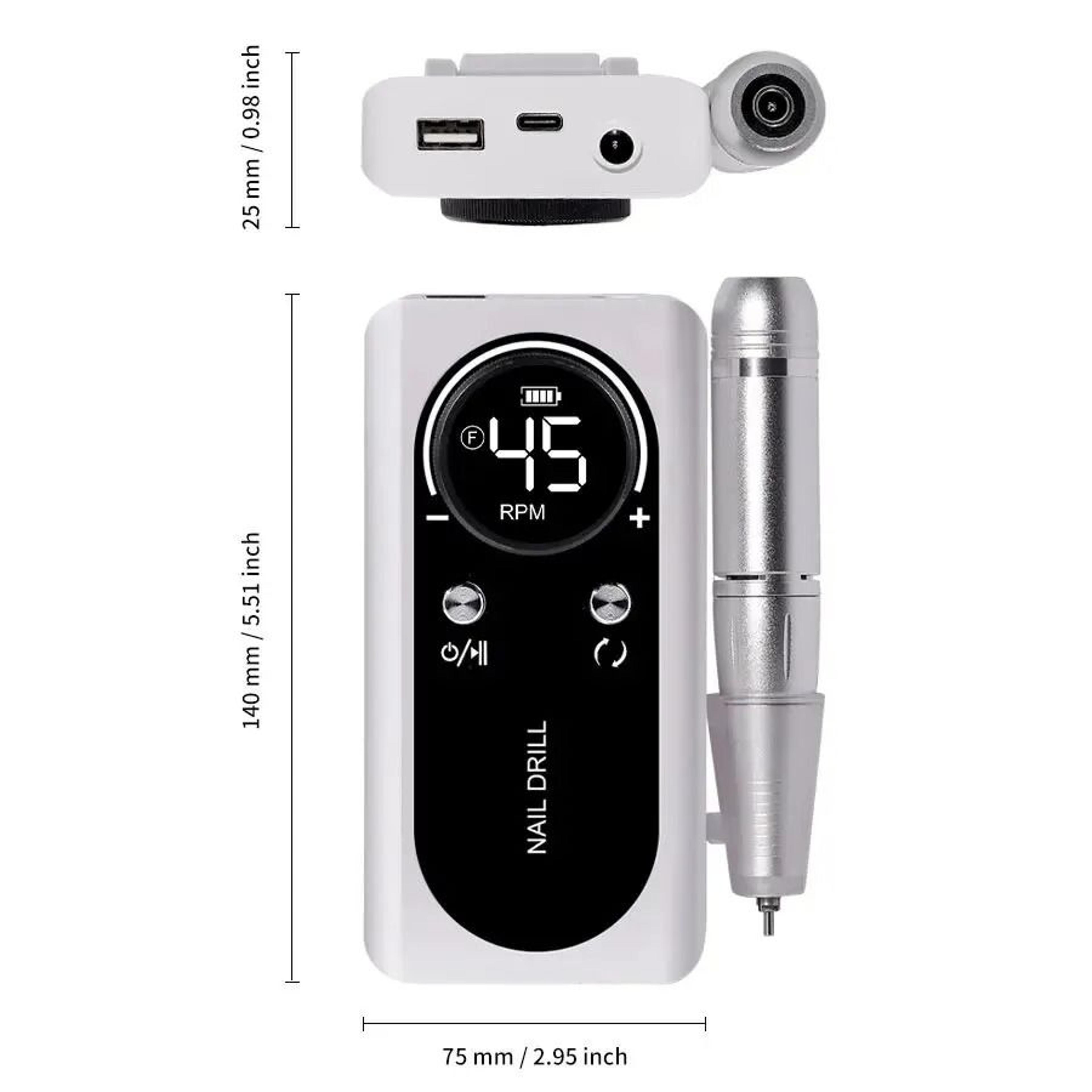 Professional 45000RPM Rechargeable Nail Drill Machine For Manicure And Salon Use 6