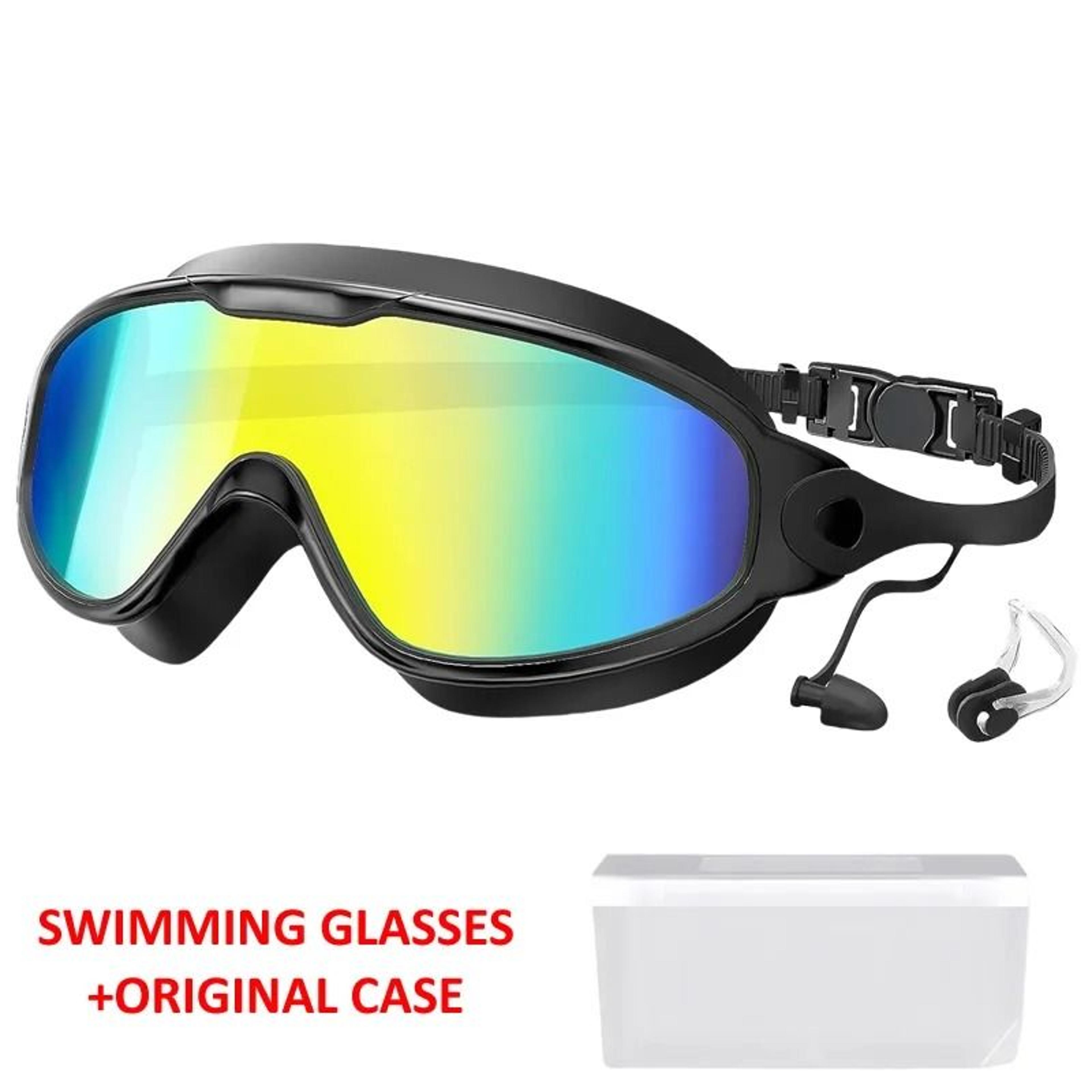 Large Frame AntiFog UV Protection Swim Goggles For Adults Wide View 10
