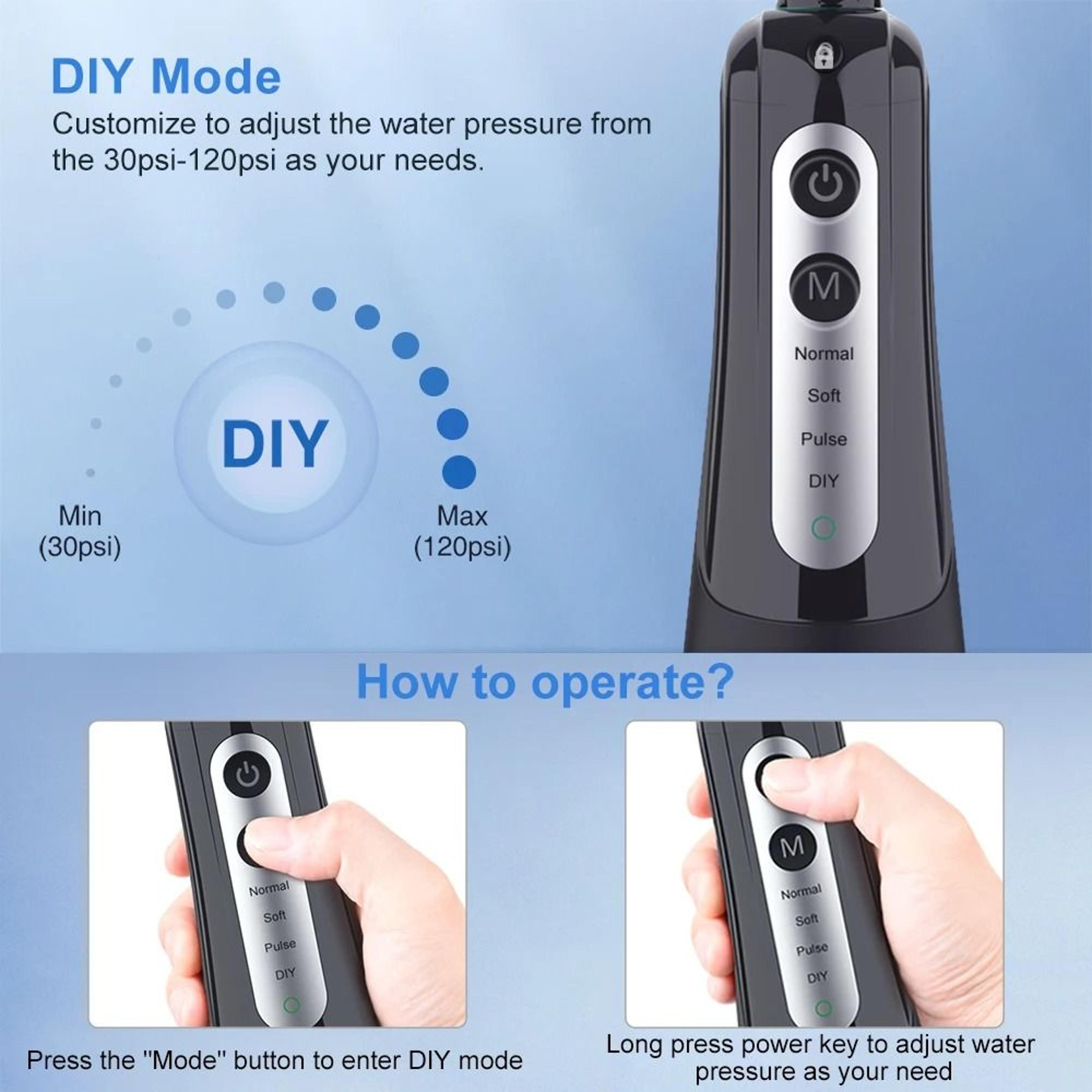 Portable Dental Water Flosser With Whitening Jet And 300ML Tank 4