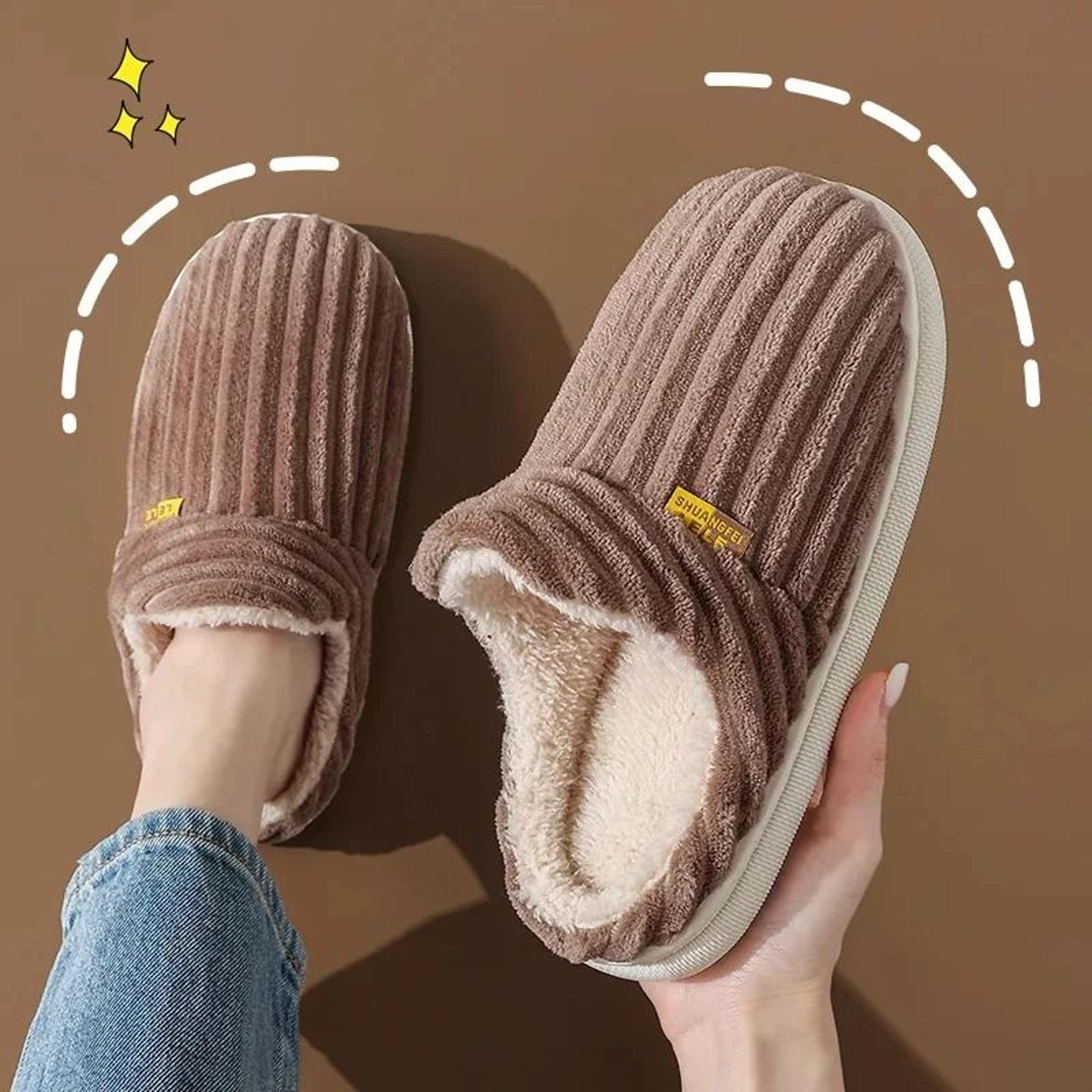 Winter Men Slippers Short Plush Indoor Soft Fur House Boots 19