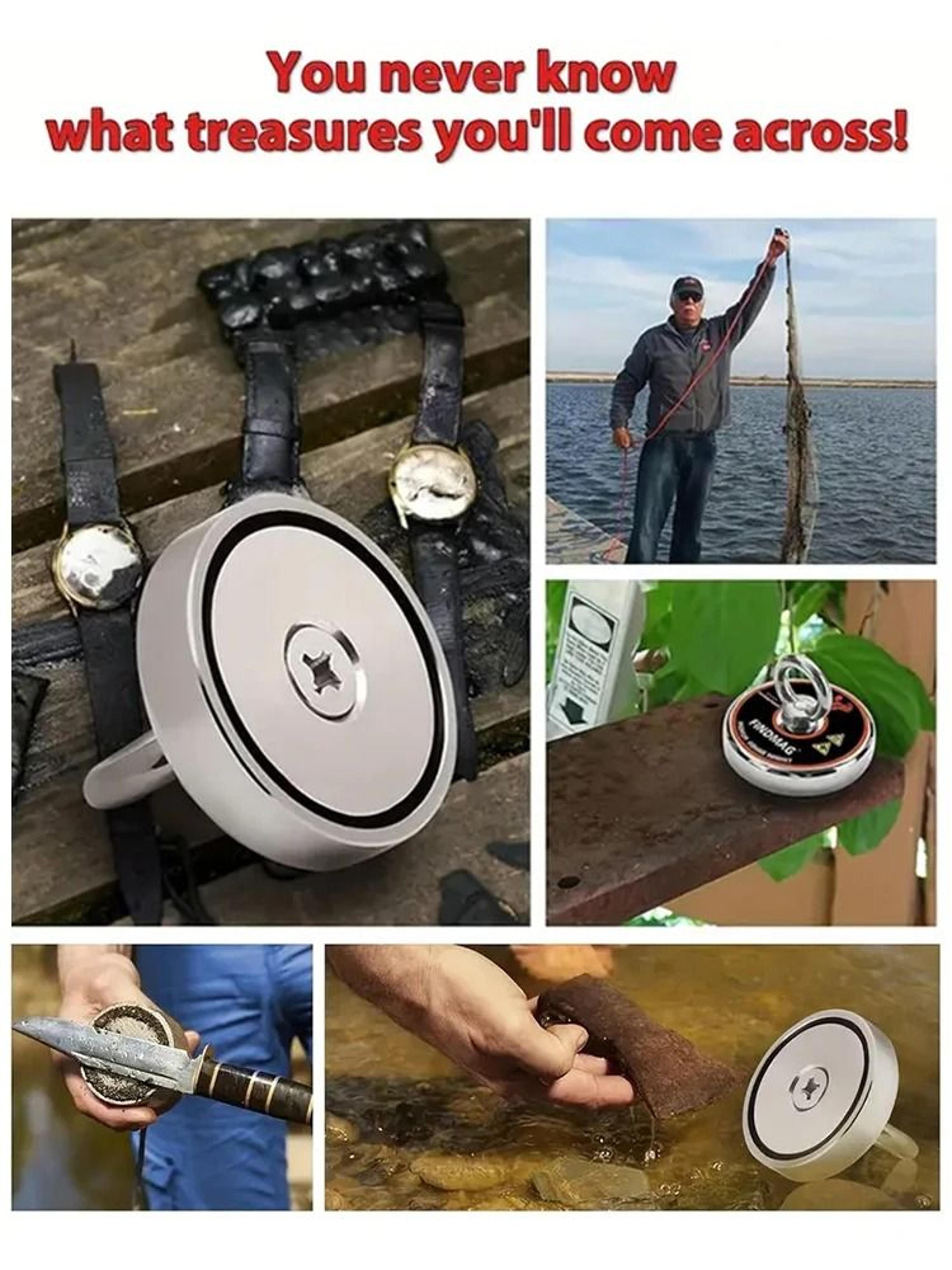 Neodymium Fishing Magnets Kit With Strong Pulling Force For River And Outdoor Retrieval 5
