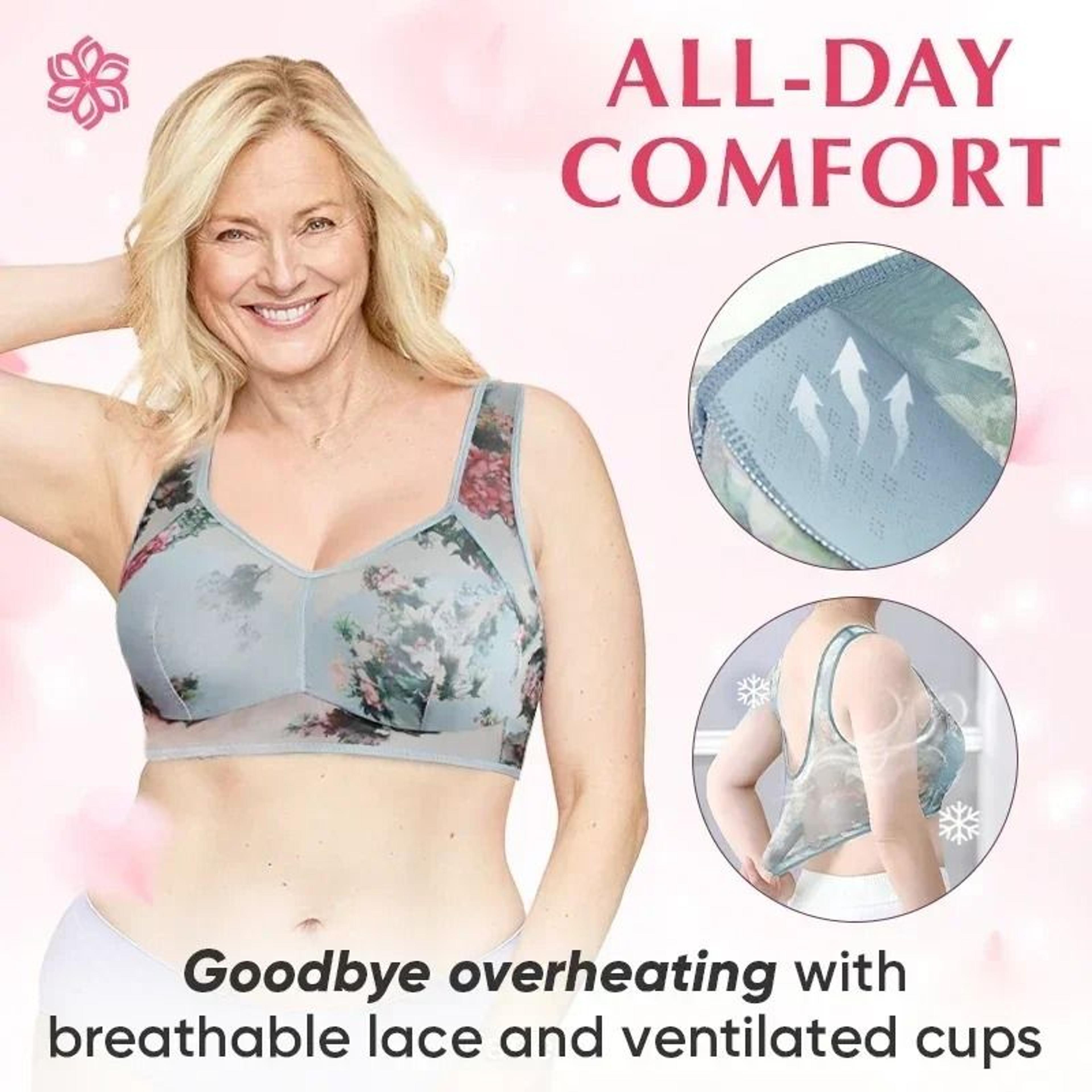 Ice Silk Lace Cooling Comfort Bra Seamless Push Up Bralette 0