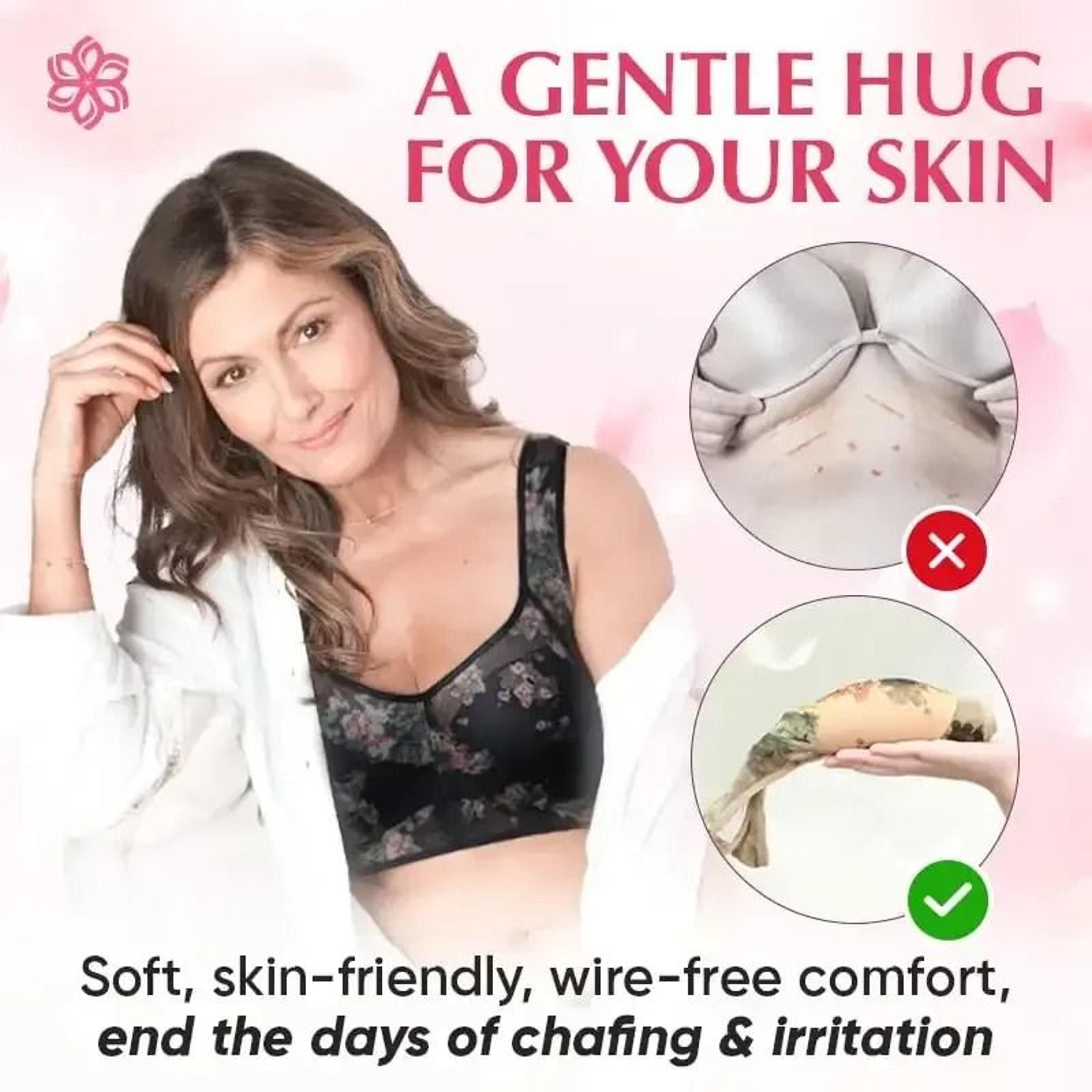 Ice Silk Lace Cooling Comfort Bra Seamless Push Up Bralette 4