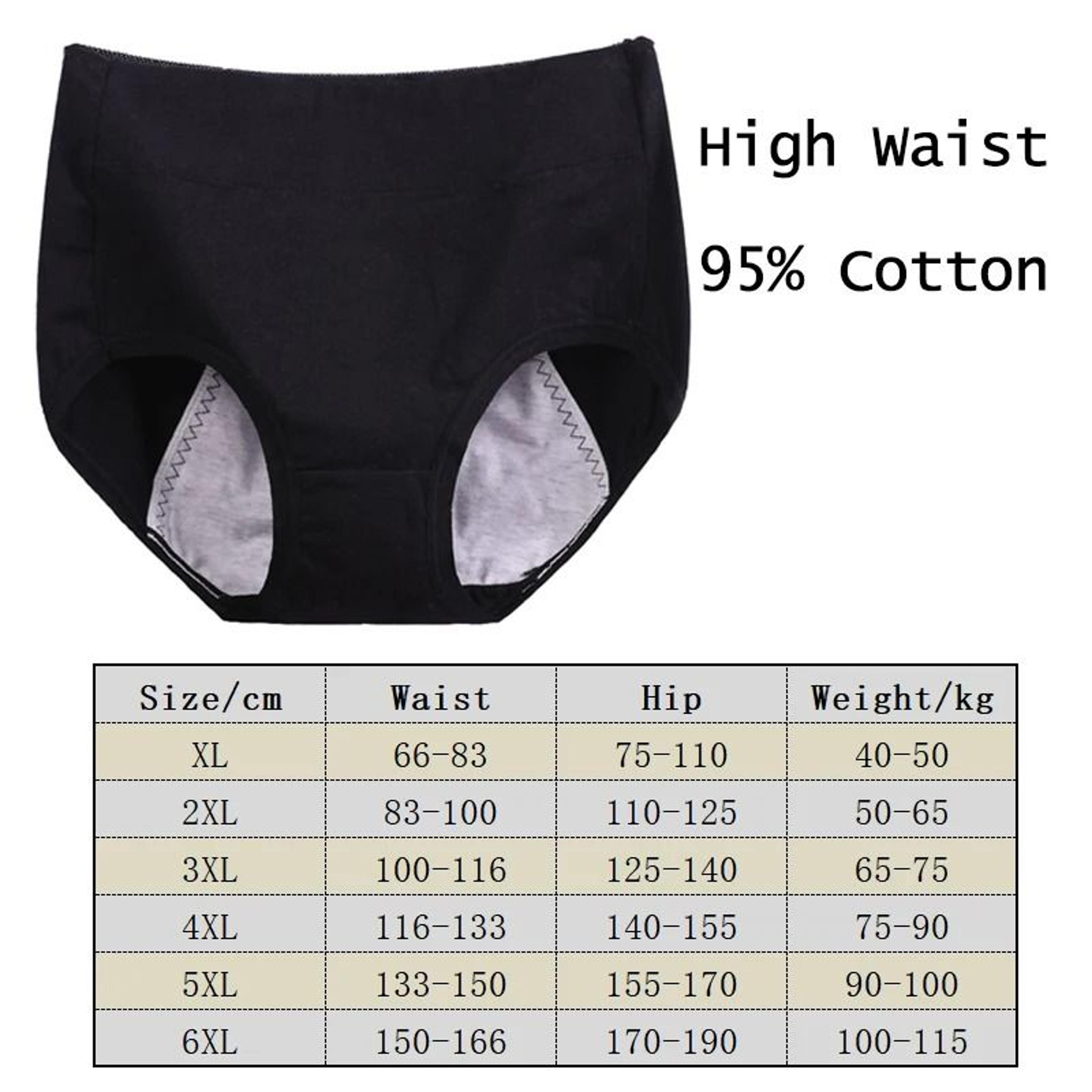 Plus Size Leak Proof Cotton High Waist Menstrual Panties For Women 5