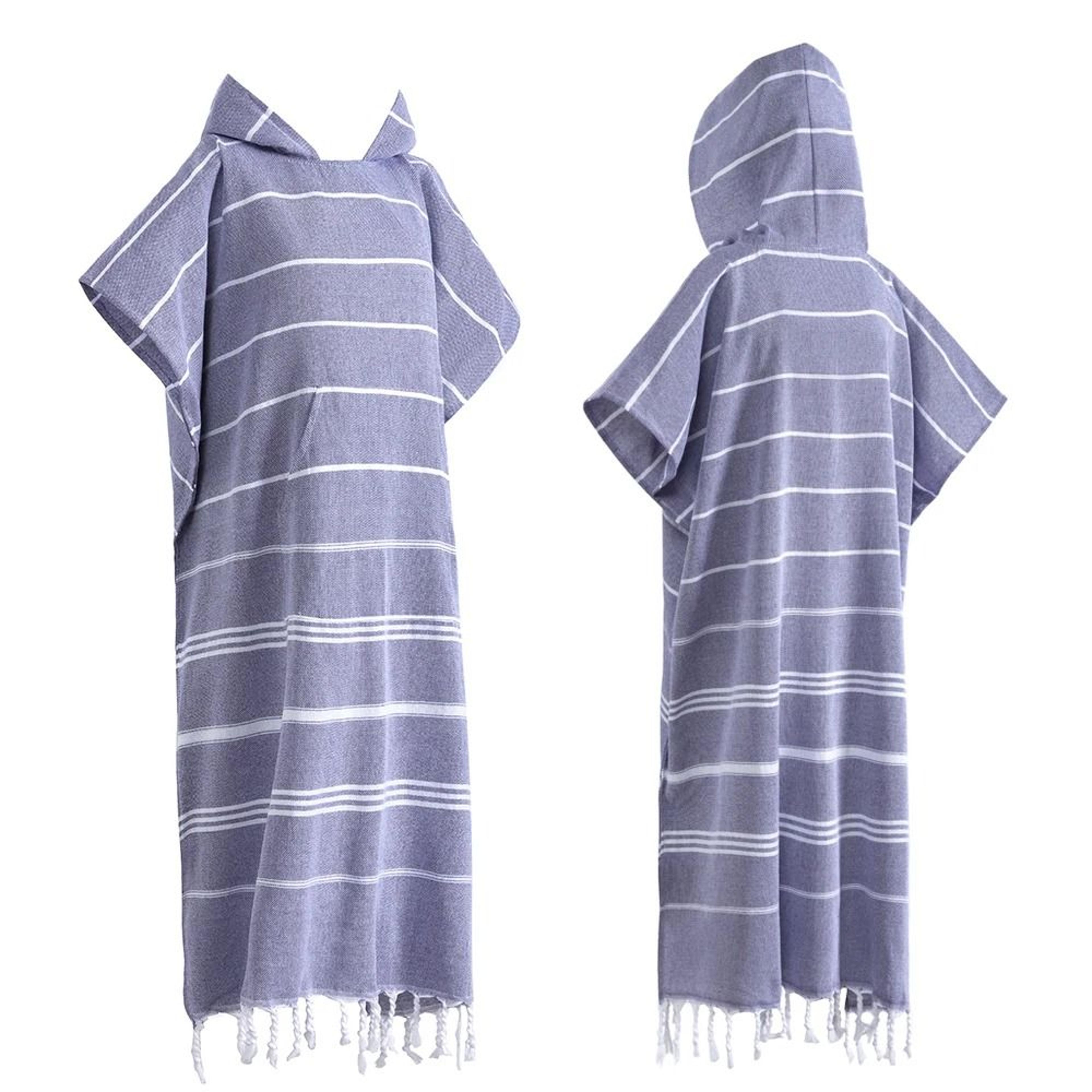 Turkish Wearable Beach Towel Sandproof Cotton Hooded Changing Poncho 6