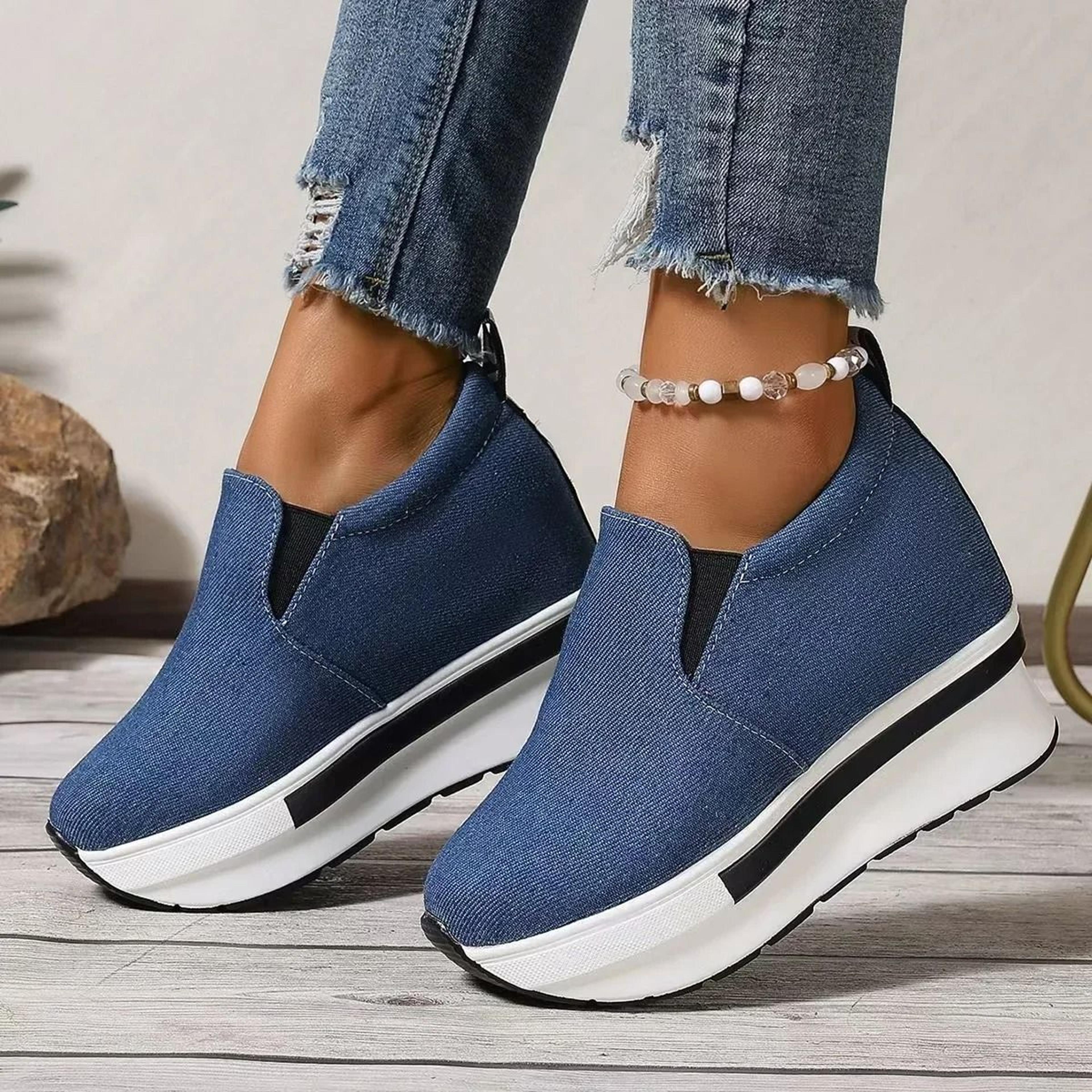 Womens Height Increasing SlipOn Wedge Sneakers With Thick Sole And Lightweight Comfort 1