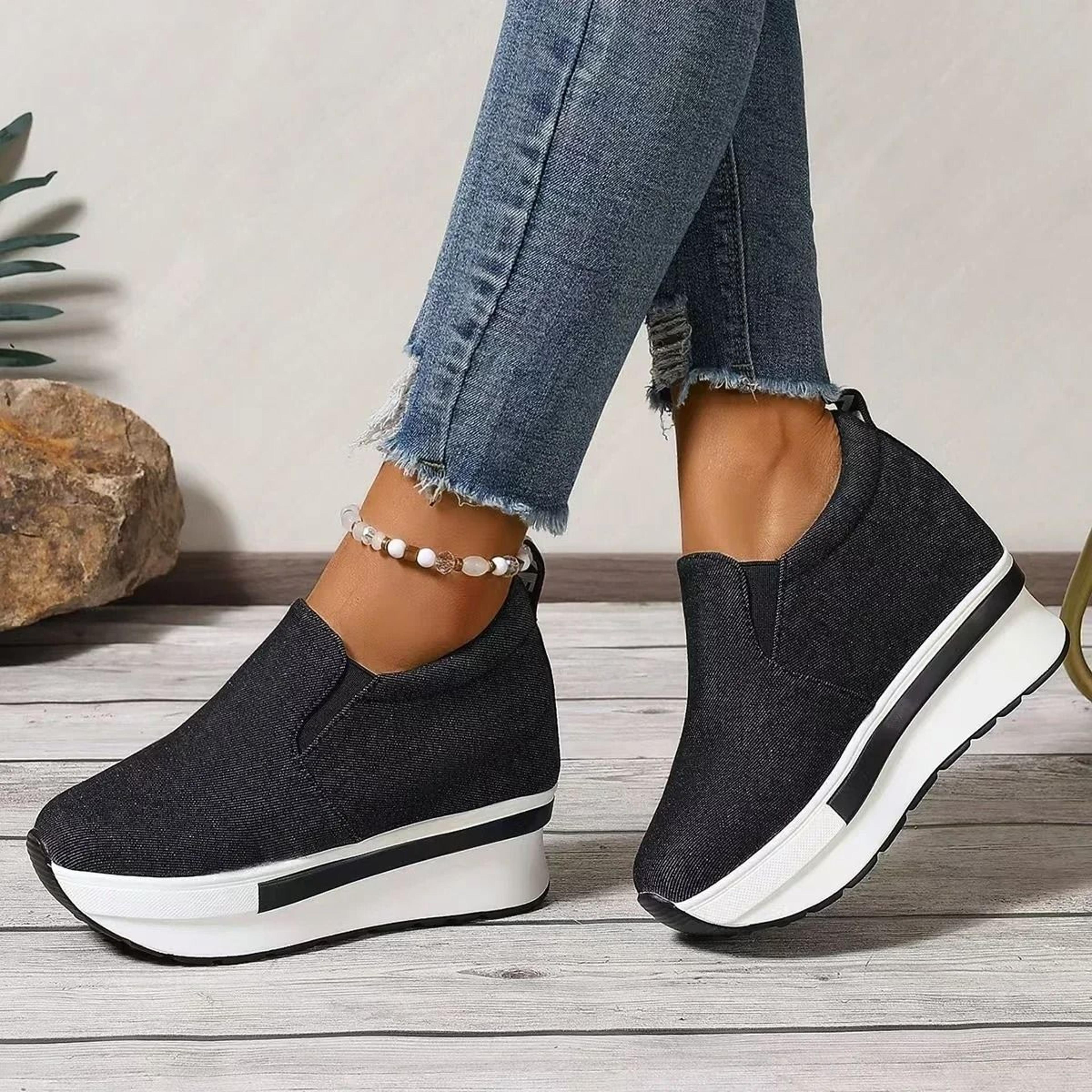 Womens Height Increasing SlipOn Wedge Sneakers With Thick Sole And Lightweight Comfort 3