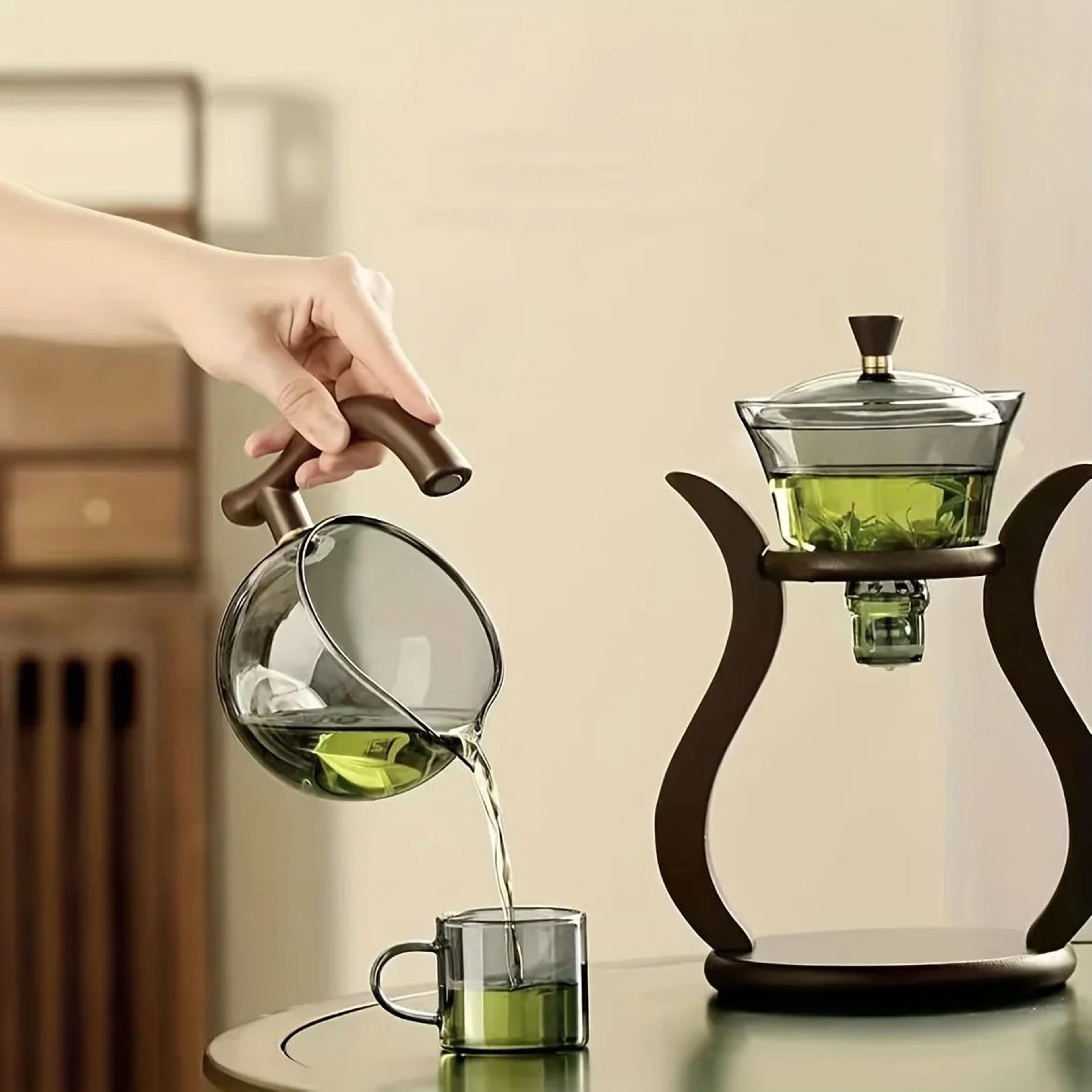Glass Tea Set With Magnetic Switch Teapot And Infuser  SemiAutomatic Drip Teapot With Optional Cups 4