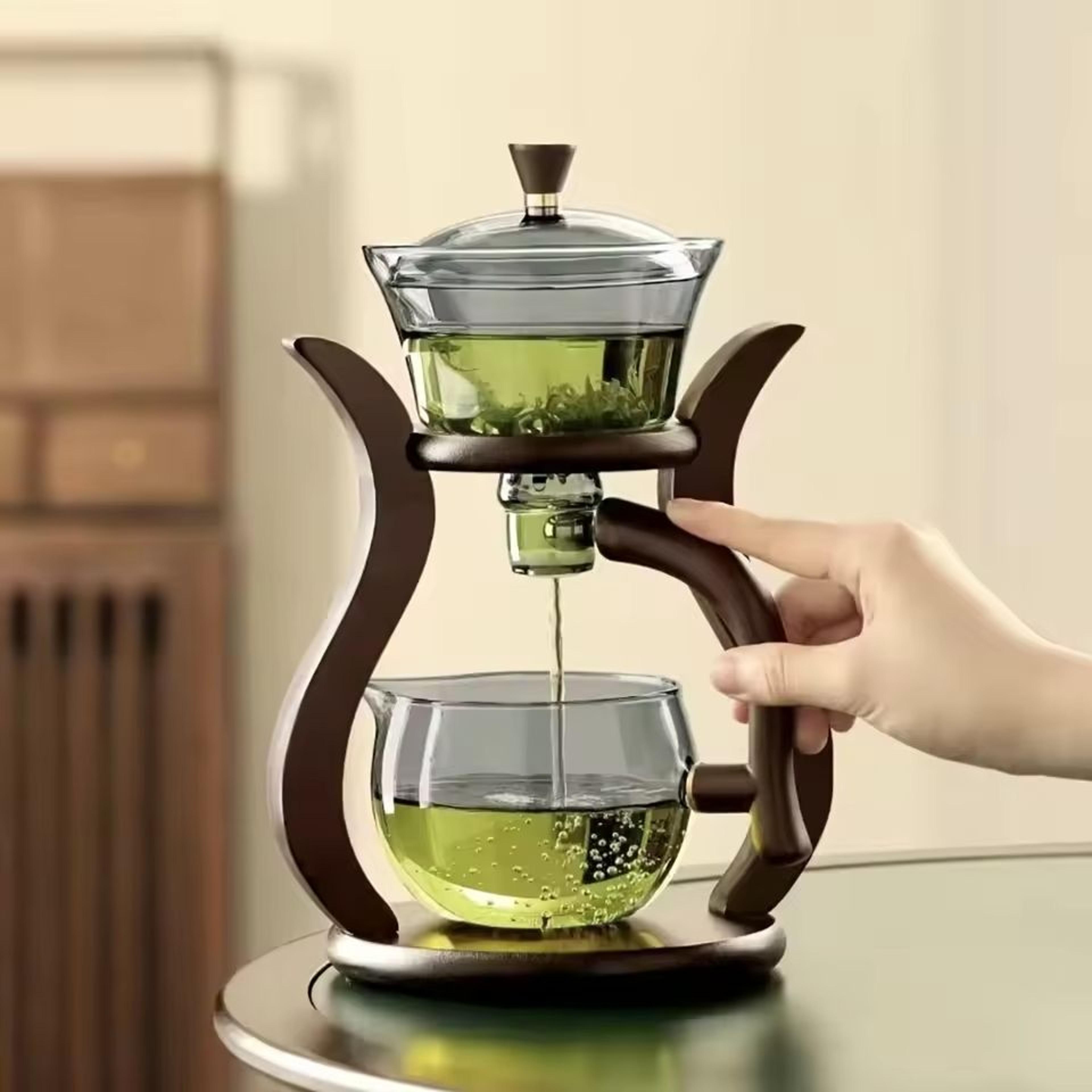 glass tea set with magnetic switch teapot and infuser – semi-automatic drip teapot with optional cups for elegant tea br