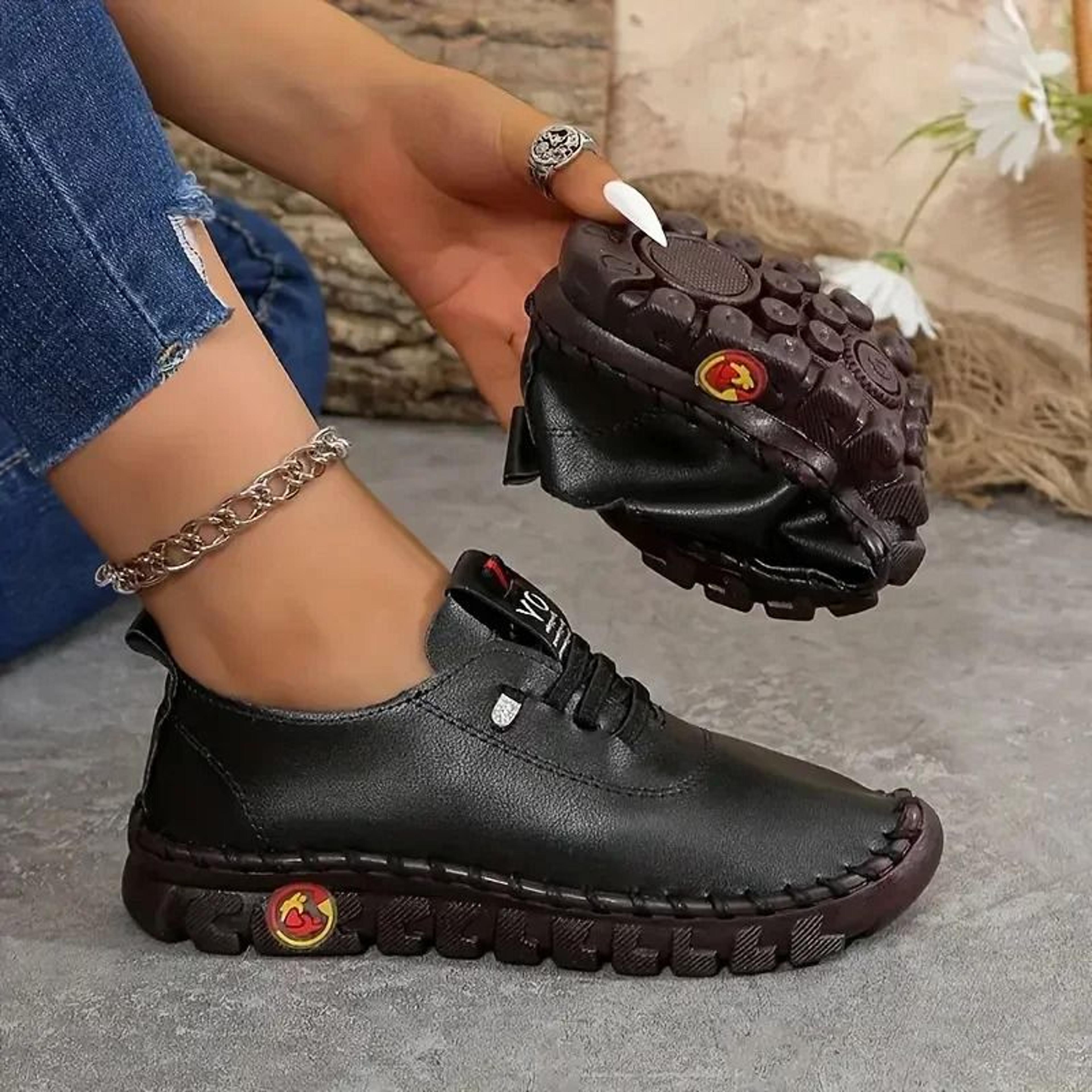 Womens Comfortable Thick Sole Sneakers  Casual Outdoor Walking Shoes 6