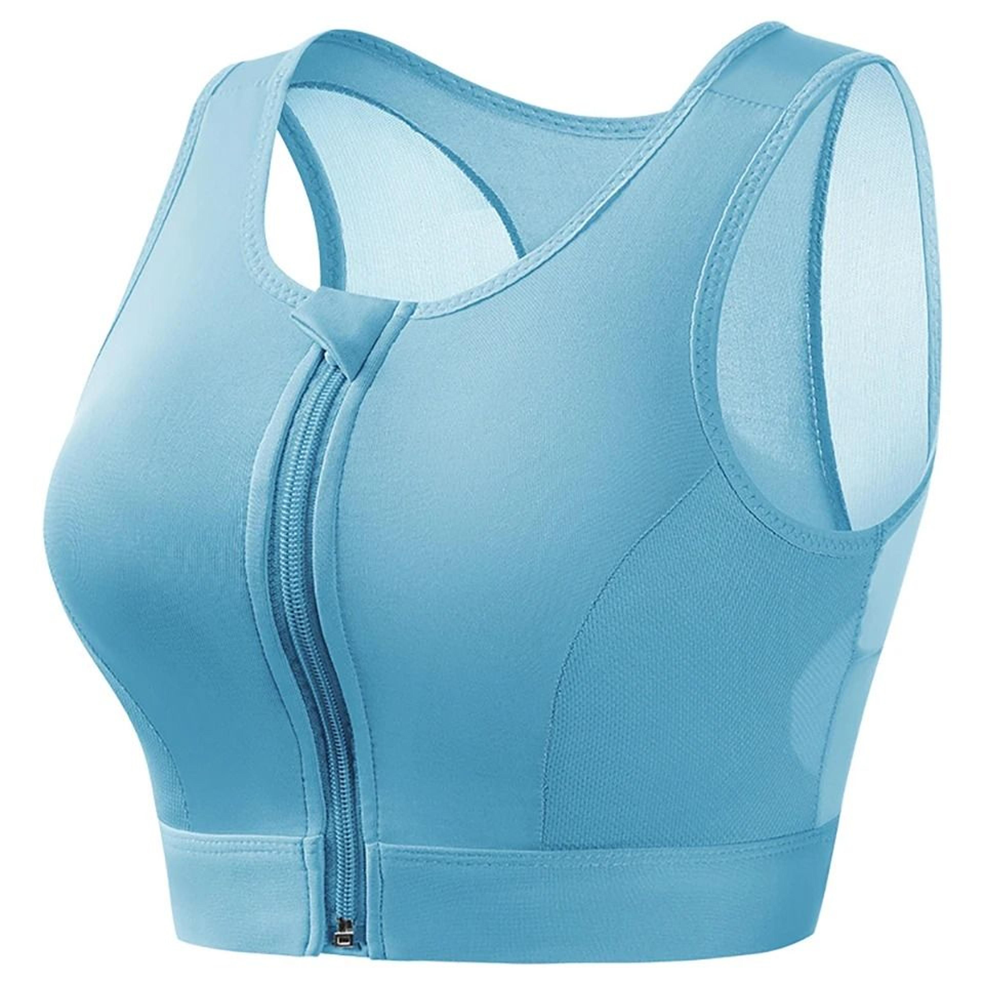 Plus Size Sports Bra For Women High Strength Shock Absorbing Zip Front Yoga Vest 10