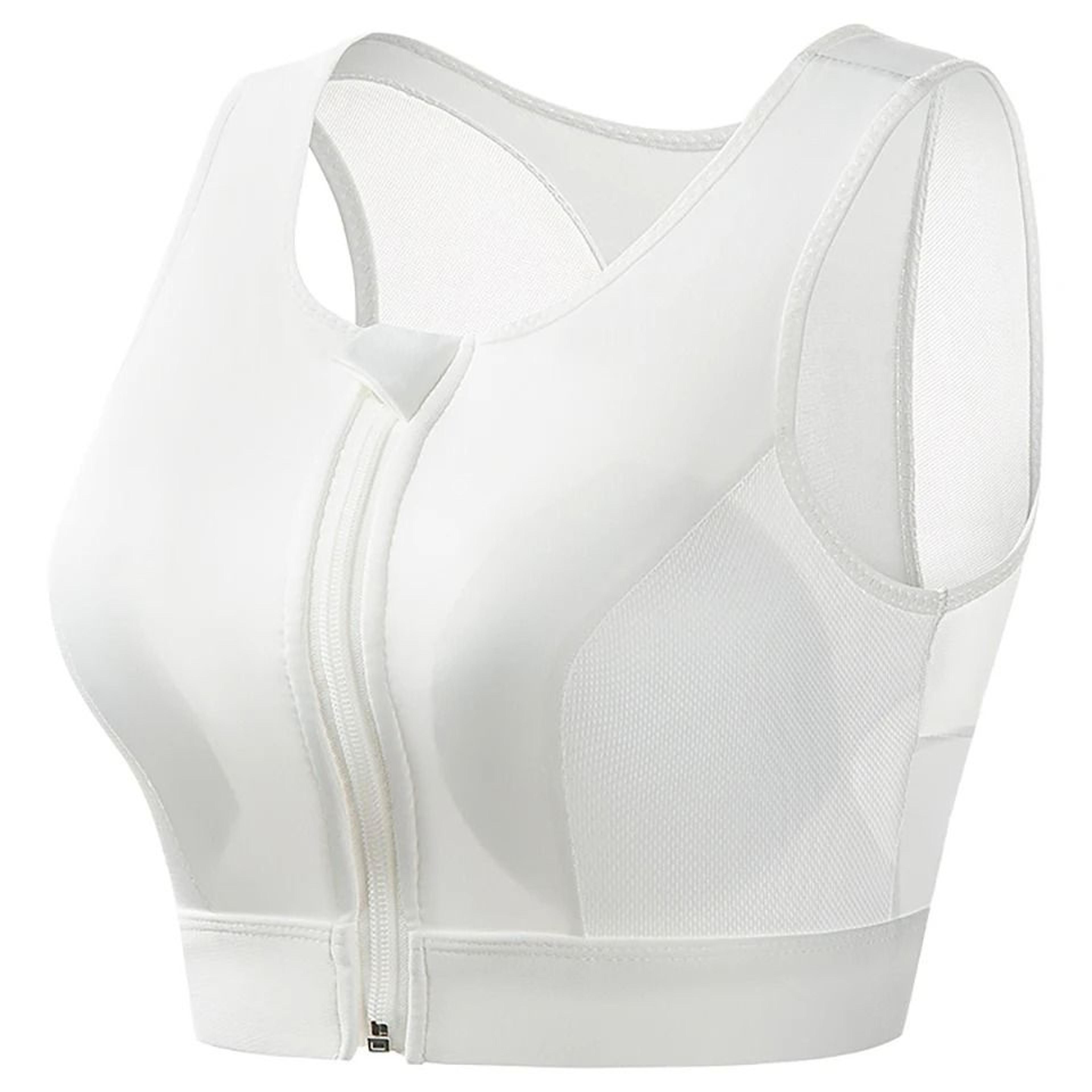 Plus Size Sports Bra For Women High Strength Shock Absorbing Zip Front Yoga Vest 6