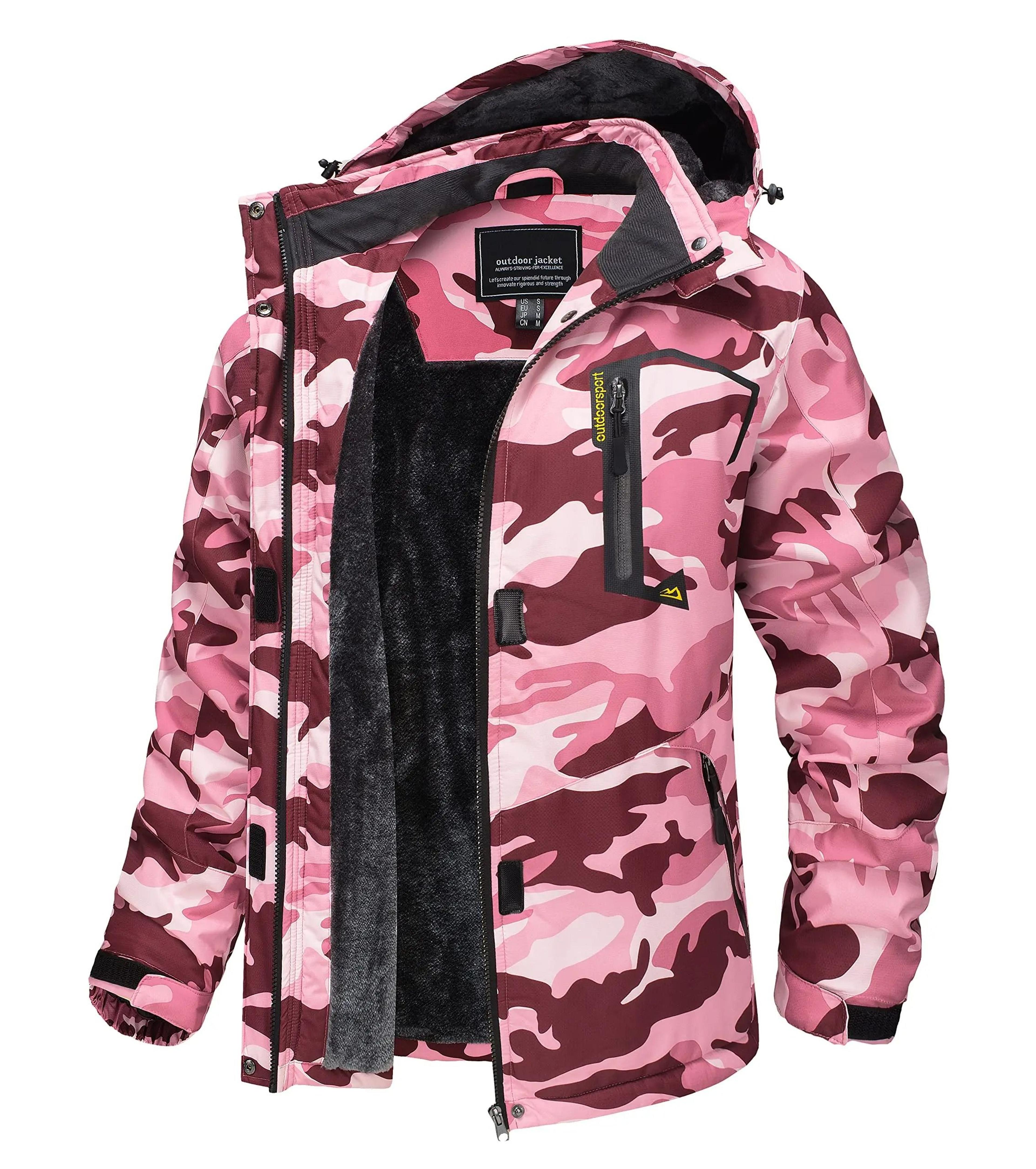 Winter Waterproof Ski Snowboard Jacket Womens Thermal Heavy Fleece Jacket Casual Work Rain Coat Win