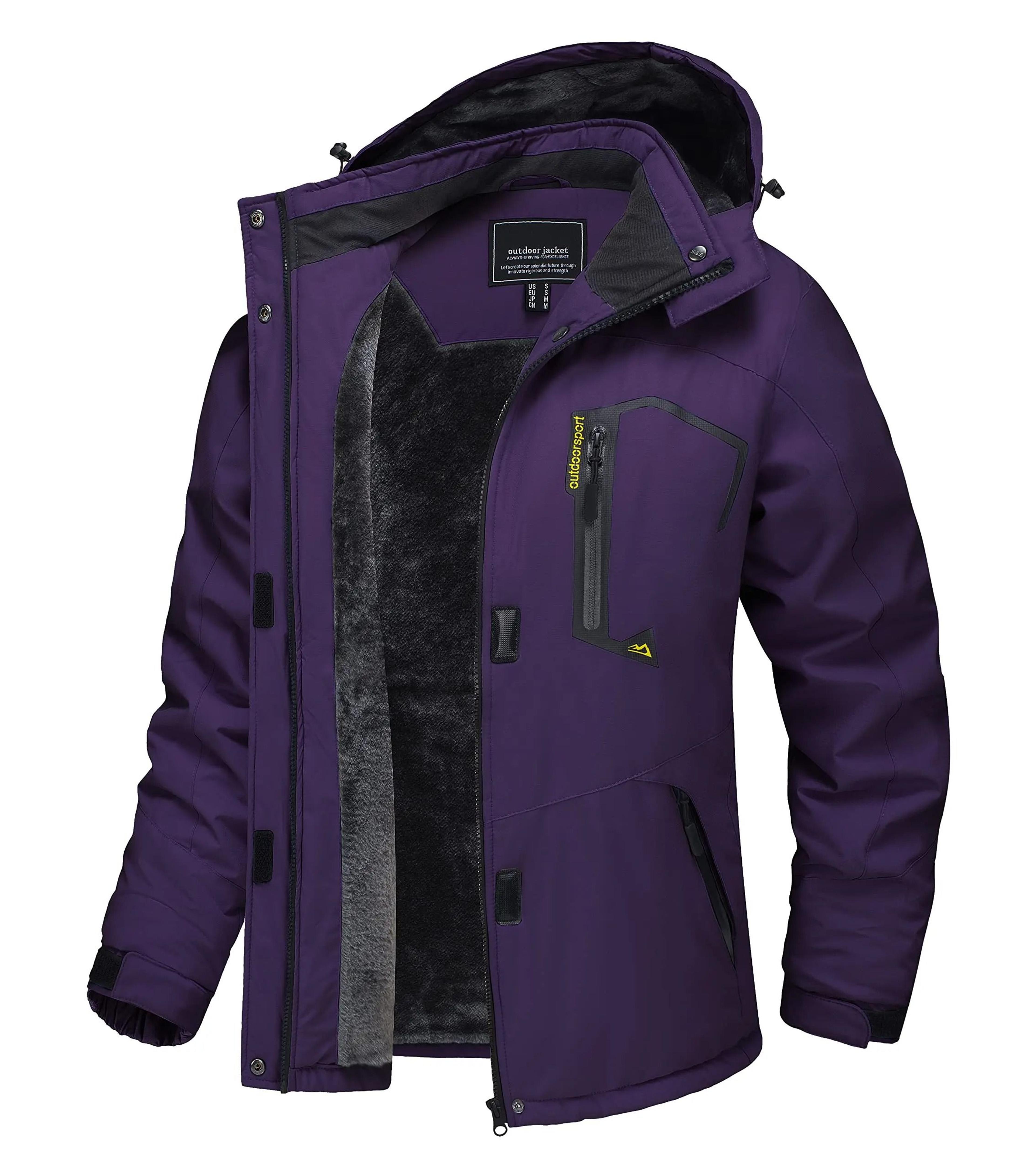 Winter Waterproof Ski Snowboard Jacket Womens Thermal Heavy Fleece Jacket Casual Work Rain Coat Win