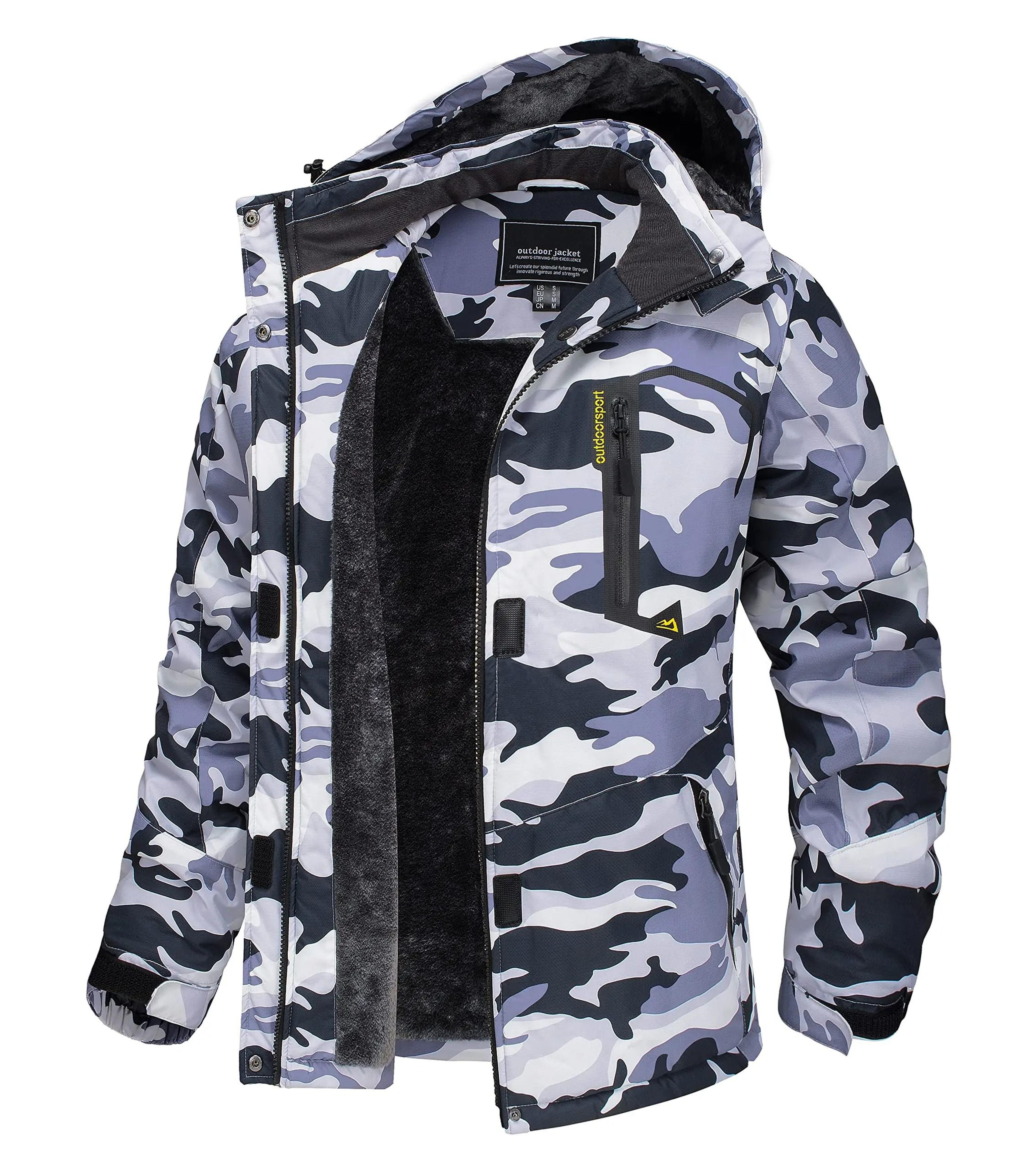 Winter Waterproof Ski Snowboard Jacket Womens Thermal Heavy Fleece Jacket Casual Work Rain Coat Win
