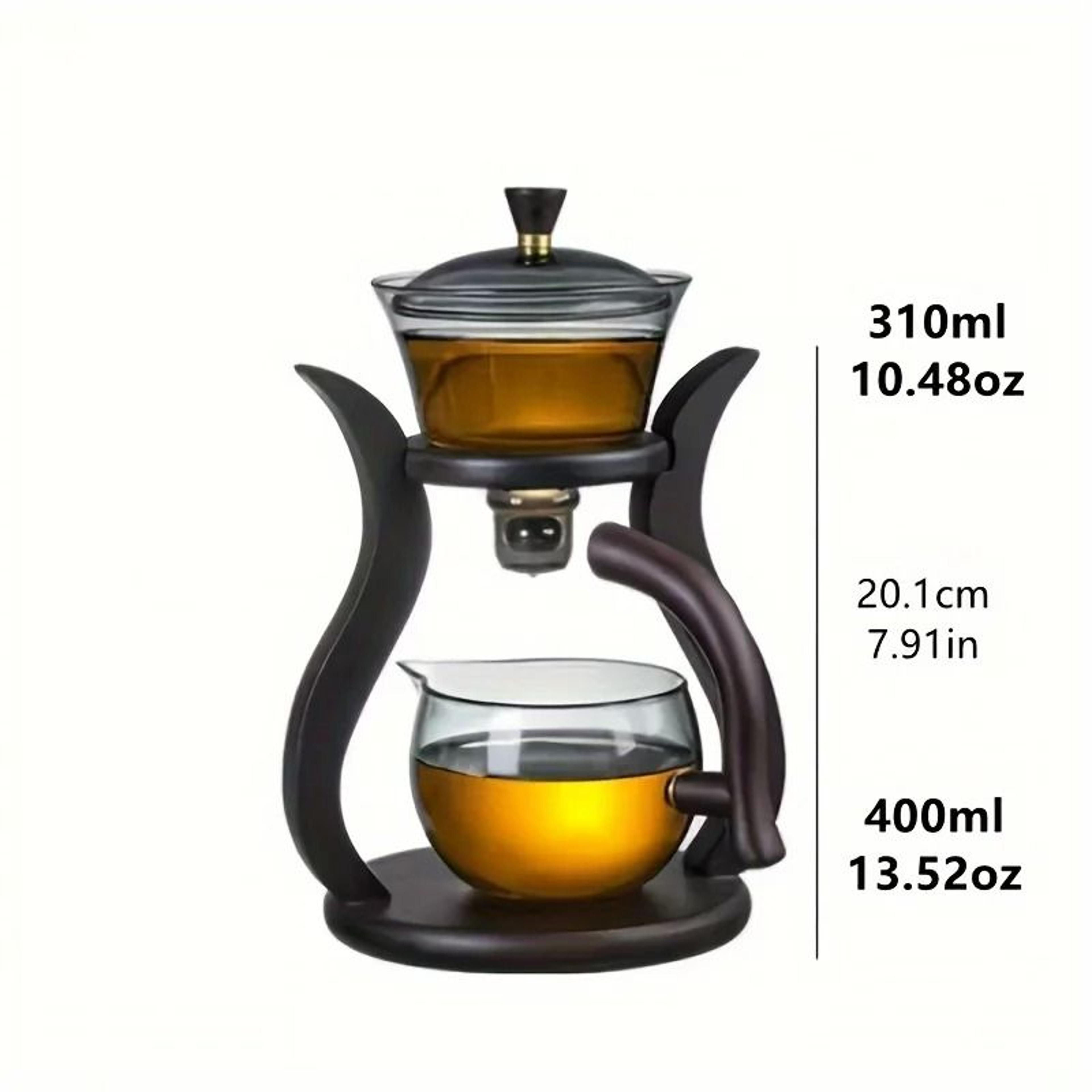 Glass Tea Set Semi Automatic Drip Teapot With Infuser And Teacups 4