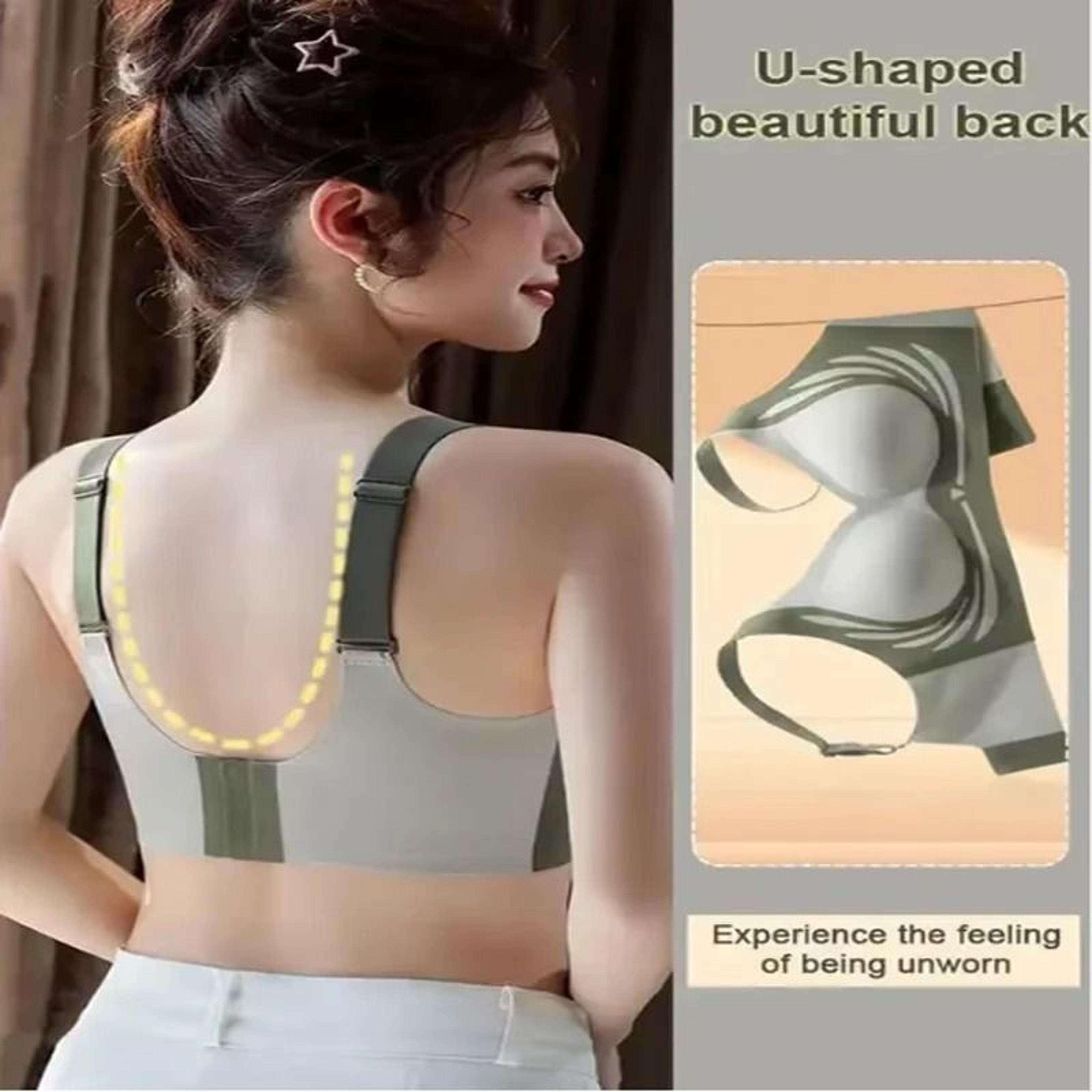 Seamless Push Up Wireless Bra Full Coverage Adjustable Anti Sagging 4