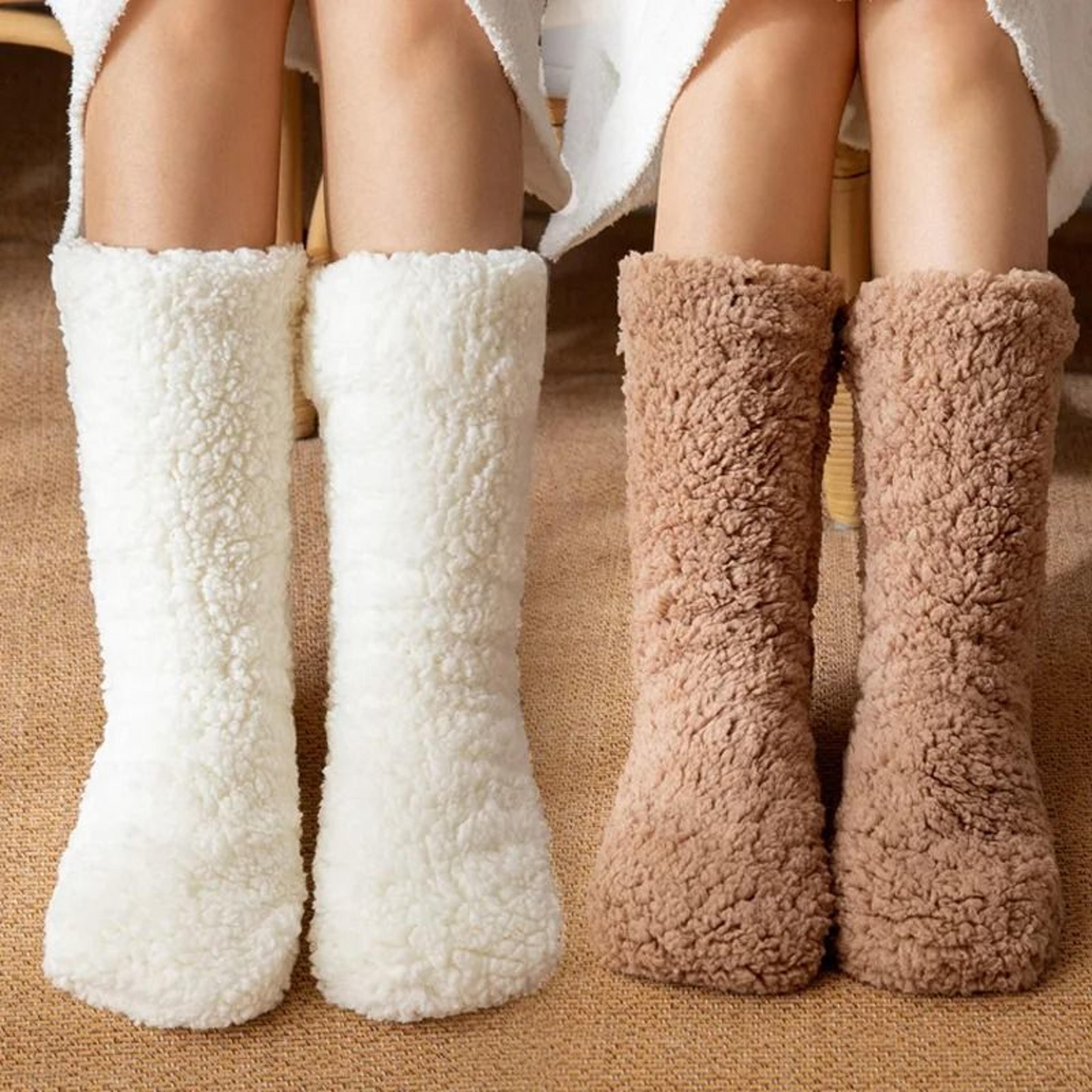 Womens Thickened Winter Thermal Velvet Non Slip Slipper Socks 0