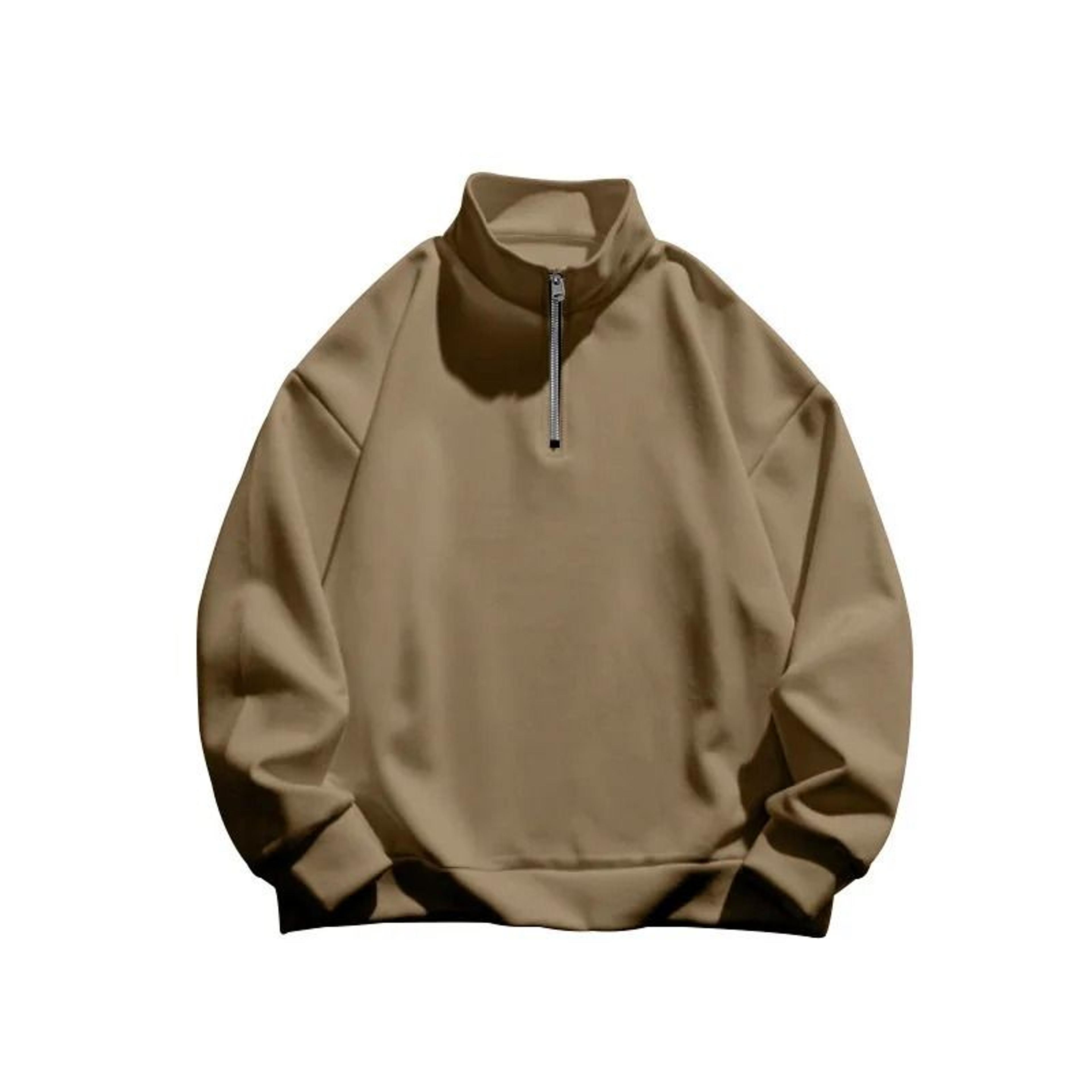 Mens Fleece Half Zip Stand Collar Sweatshirt 5