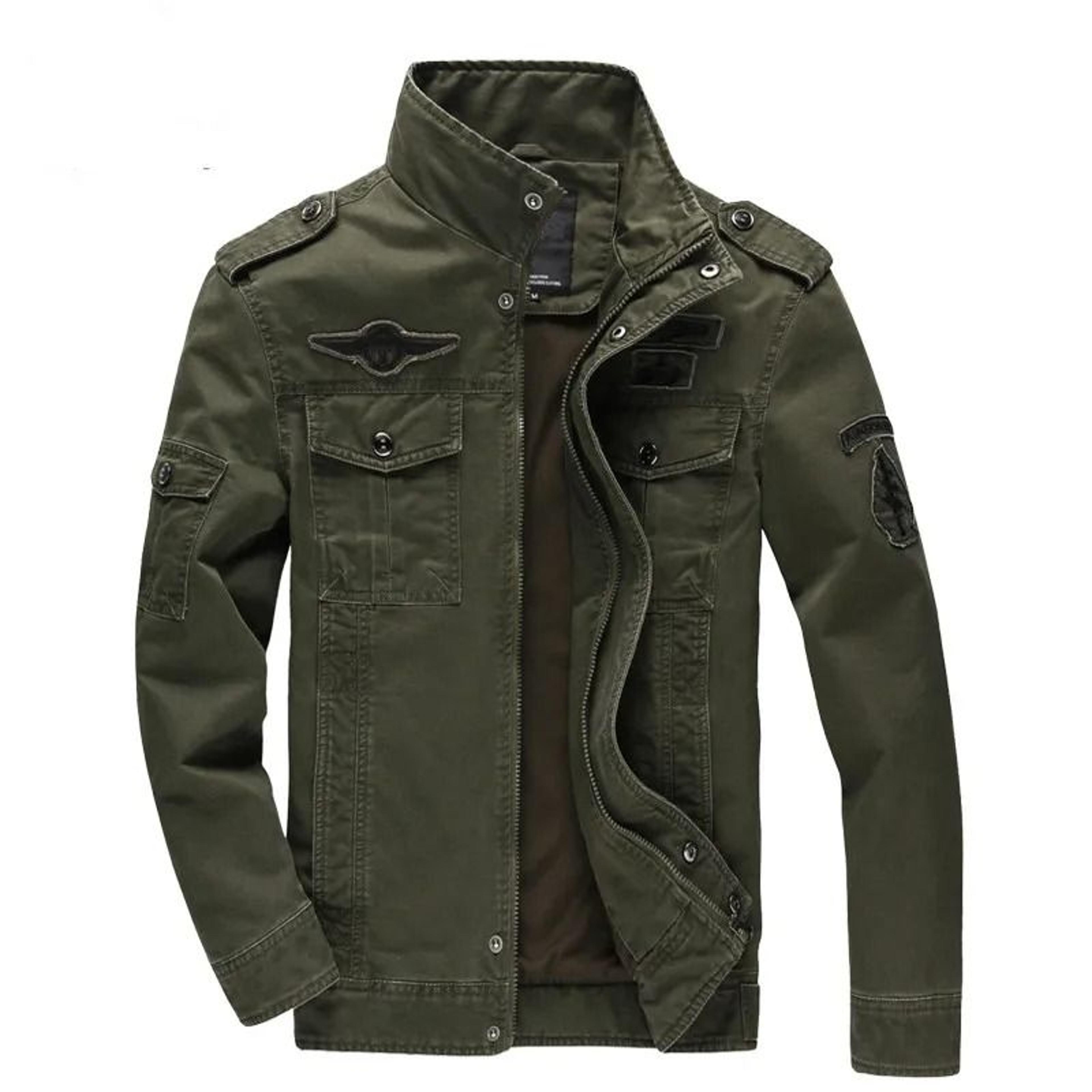 Mens Military Cargo Jacket Plus Size Casual Army Coat 0