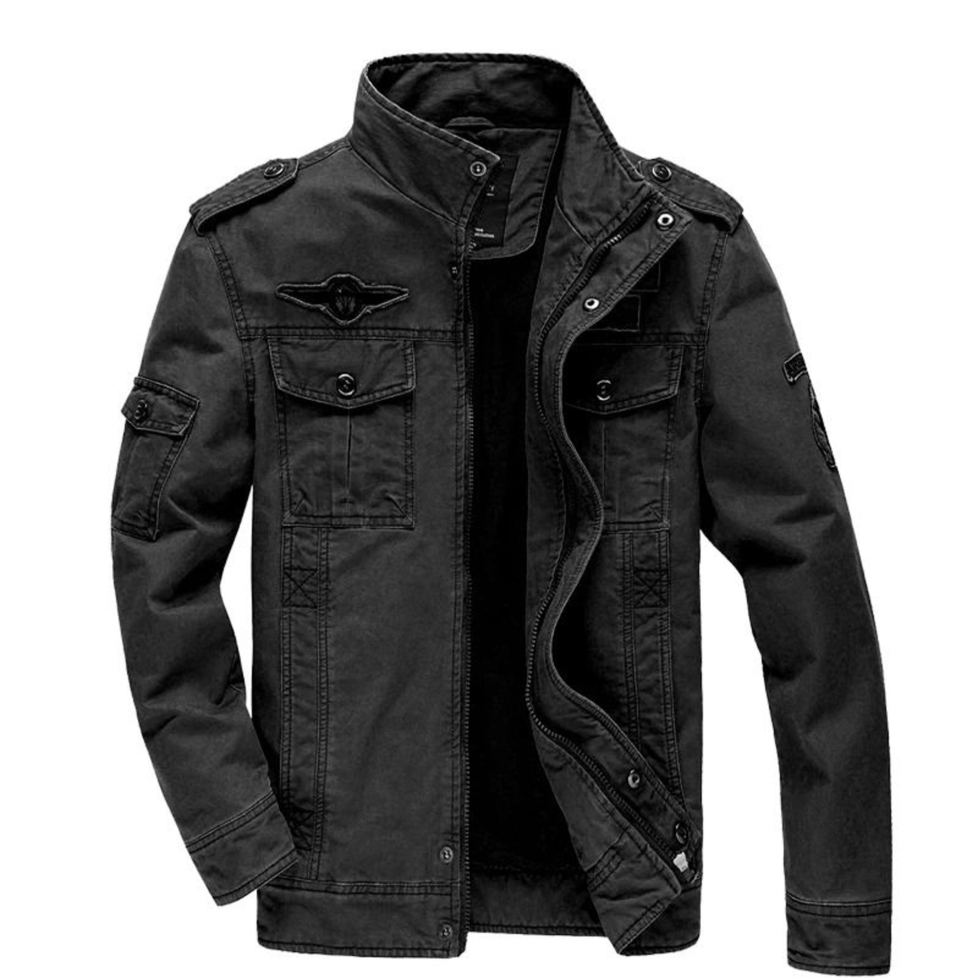 Mens Military Cargo Jacket Plus Size Casual Army Coat 3