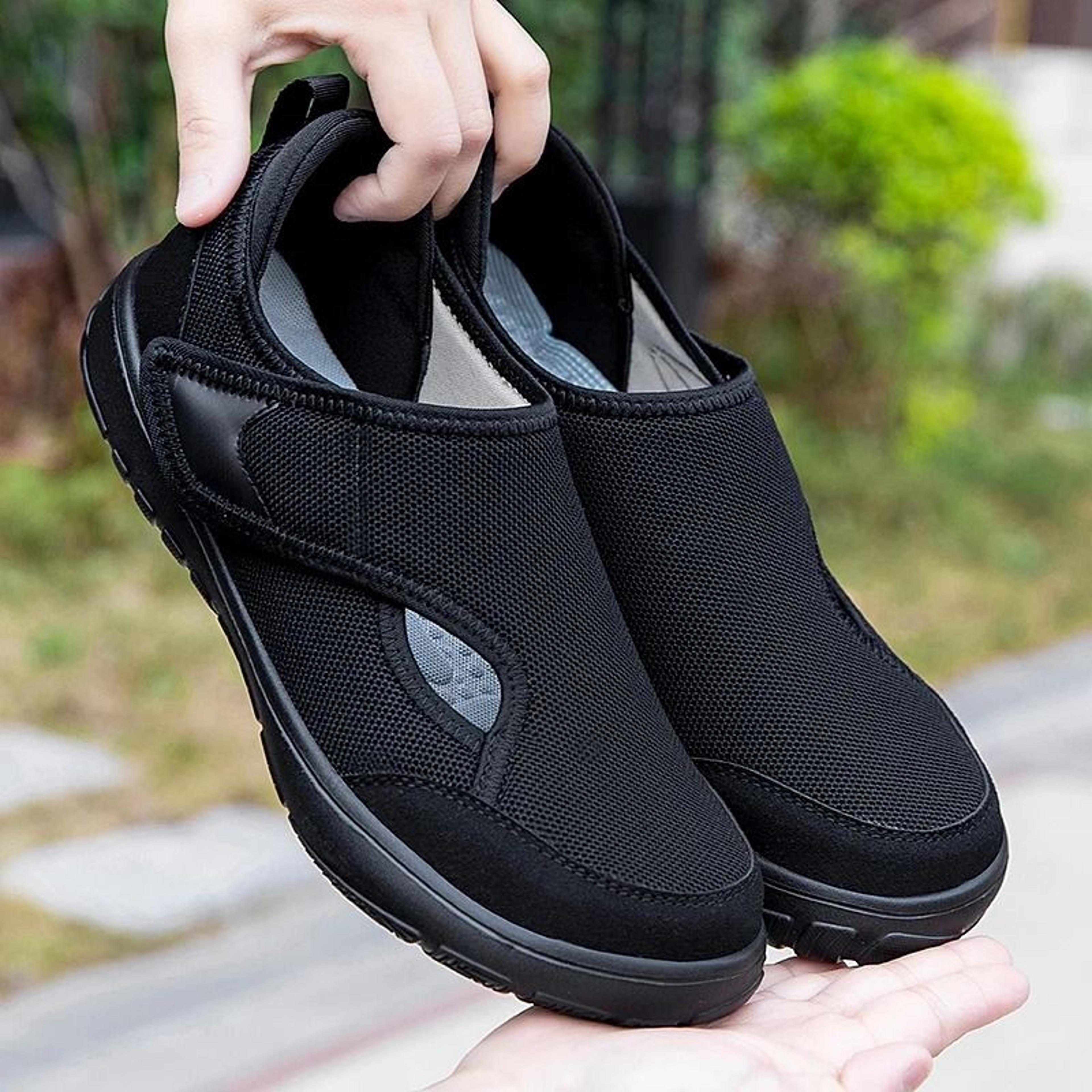 men orthopedic wide feet walking sneakers comfortable diabetic shoes with thumb eversion support