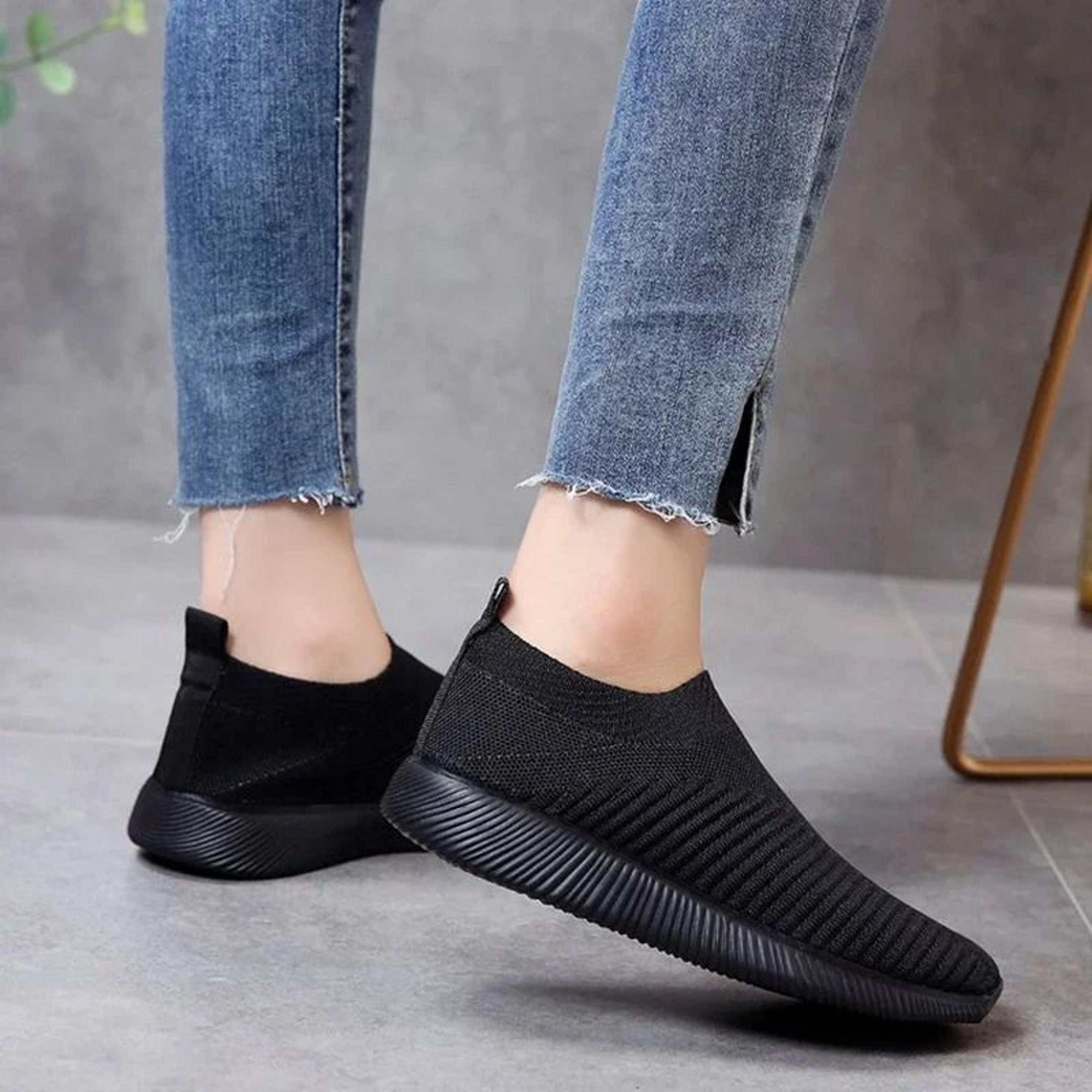 Breathable Mesh Platform Sneakers Slip On Lightweight Casual Sports Shoes 4
