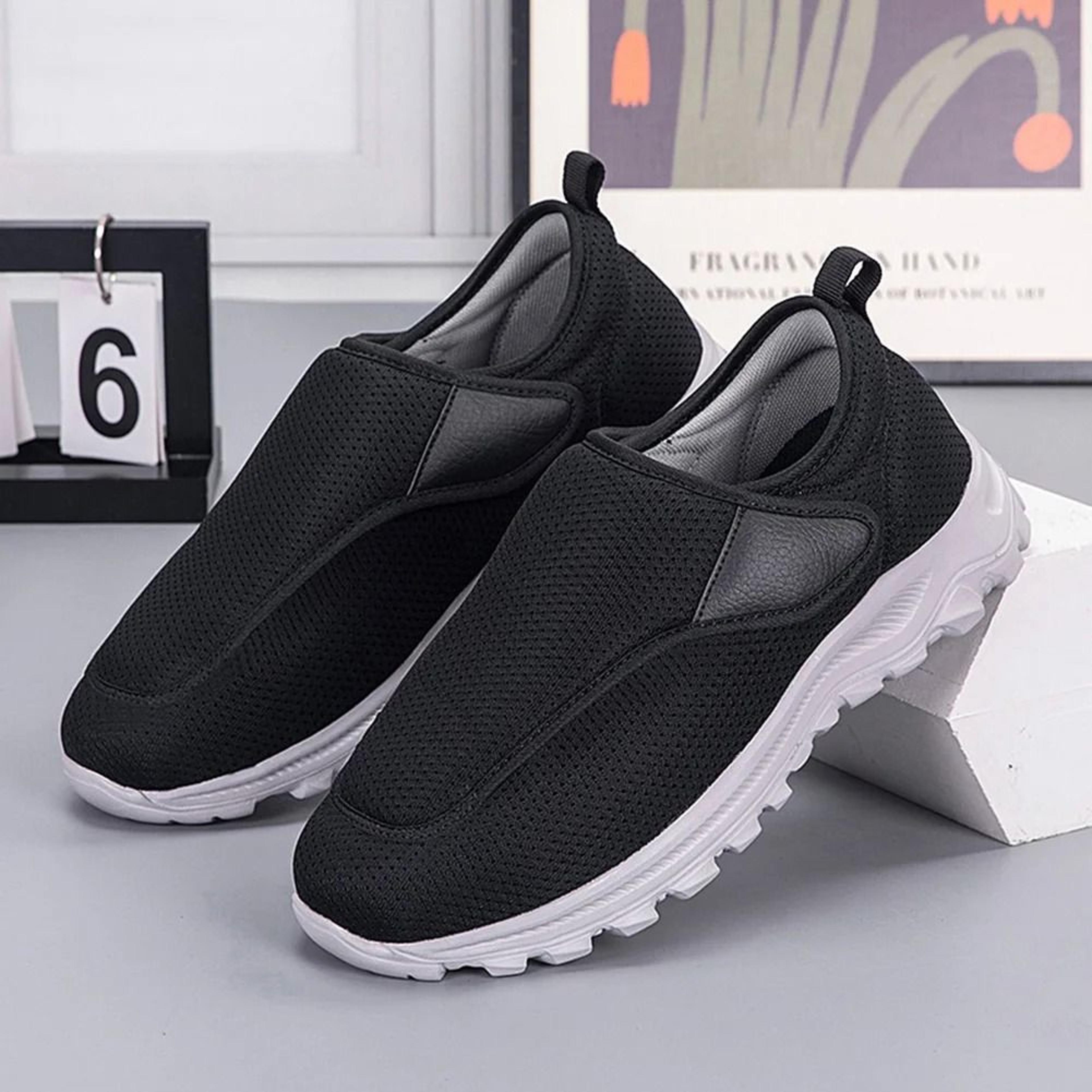 Men Diabetic Orthopedic Walking Shoes Wide Fit Slip On With Velcro Closure 4