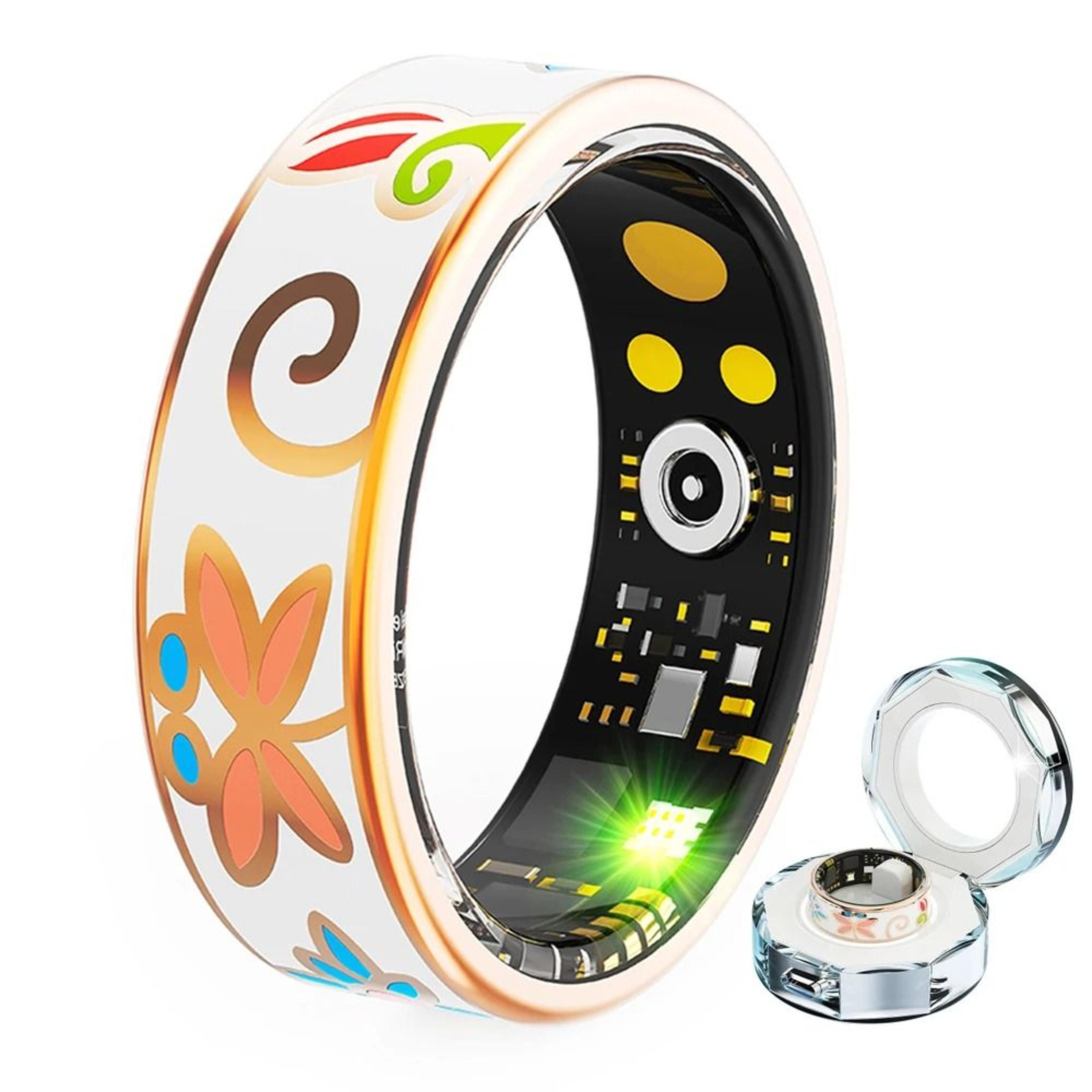 smart ring with enamel craft for women sleep monitoring and fitness tracking