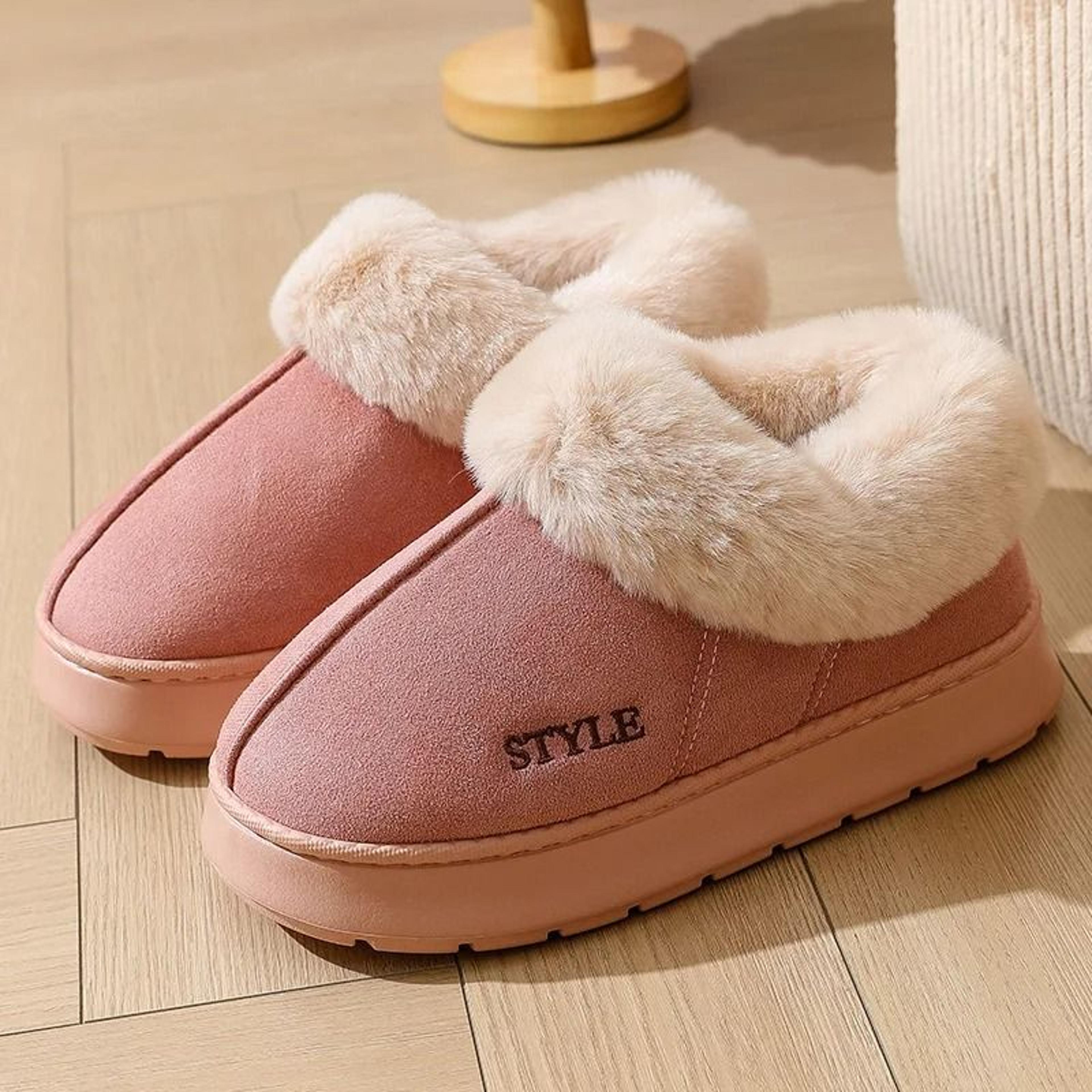 Anti Slip Plush Platform Winter Boots Warm Faux Suede Cotton Padded 8